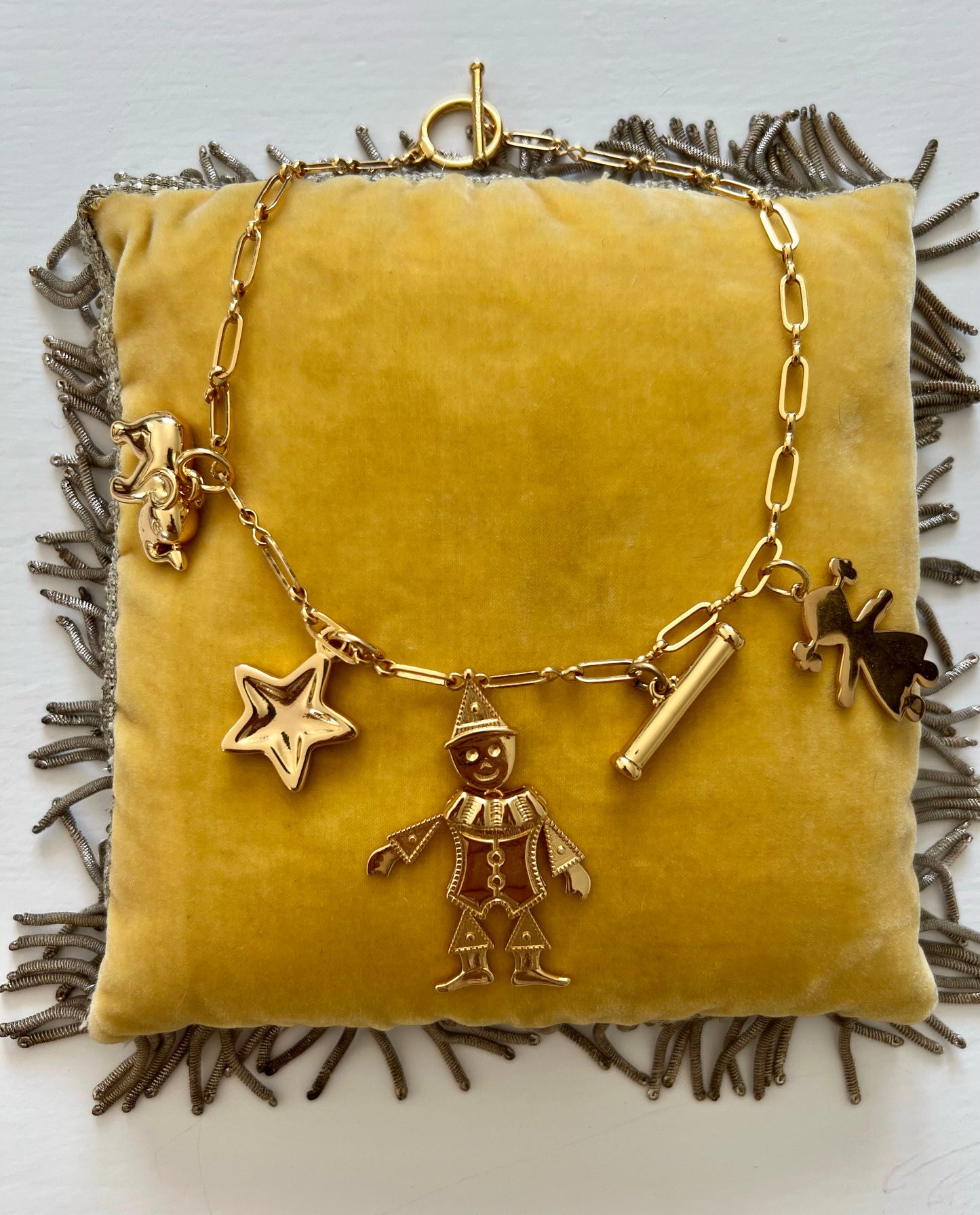Necklace - Gold Chain with Charms Circus