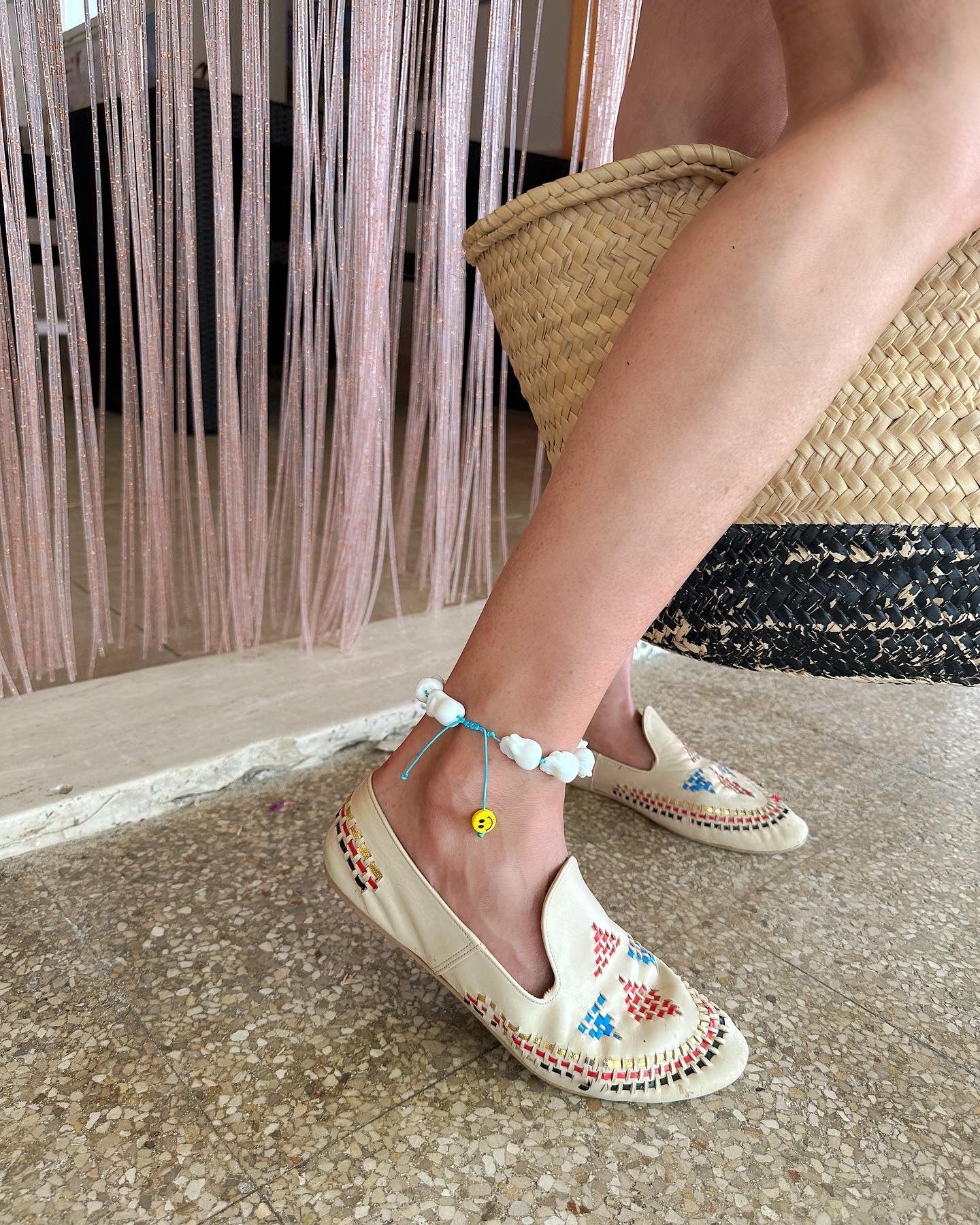 Bracelet - Bracelet de cheville Baroque perles blanches