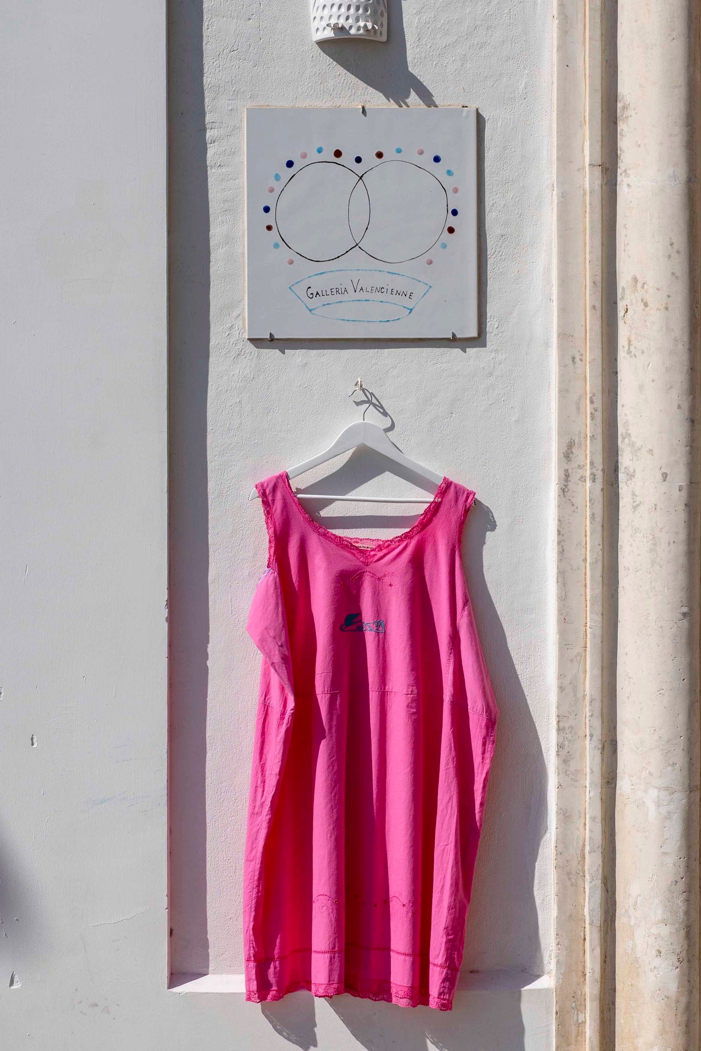 Vintage Nightdress - Fuchsia with Mermaid Turqoise