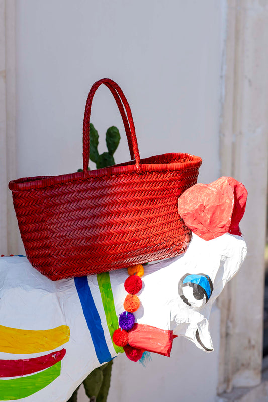 Borsa - Salto Triplo in Bambù Rosso Papavero