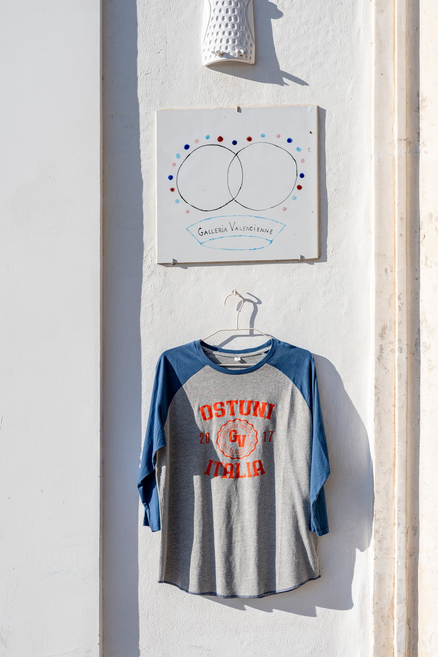 T-shirt - 3/4 Sleeve Blue/Grey Baseball Ostuni Unisex