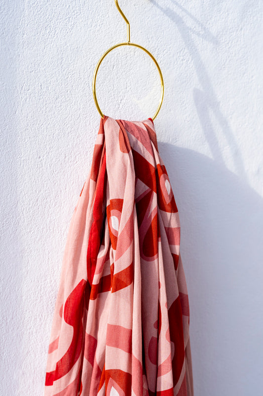 Scarf -  Stole Baroque Print Pink