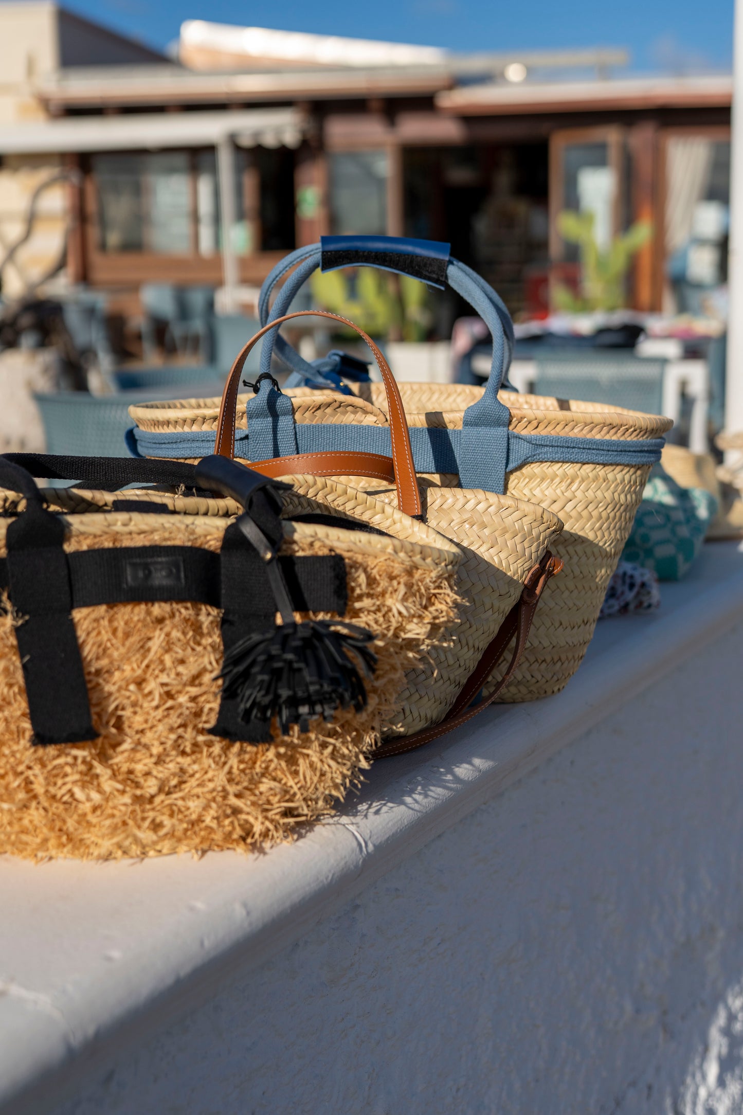 Borsa - SAMOS Palm Basket Naturale/Nero