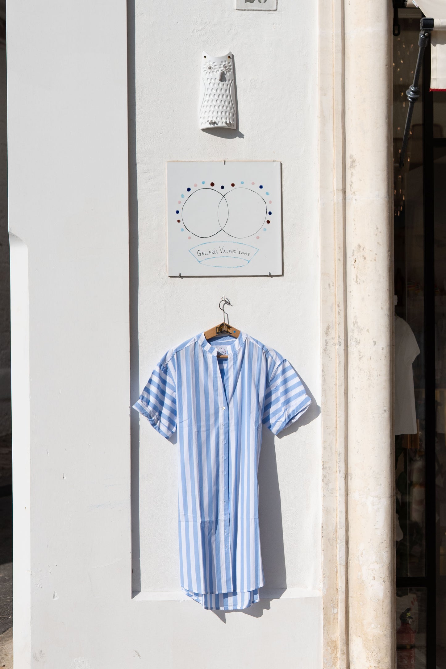 Robe - Robe Gina grande rayures bleu ciel
