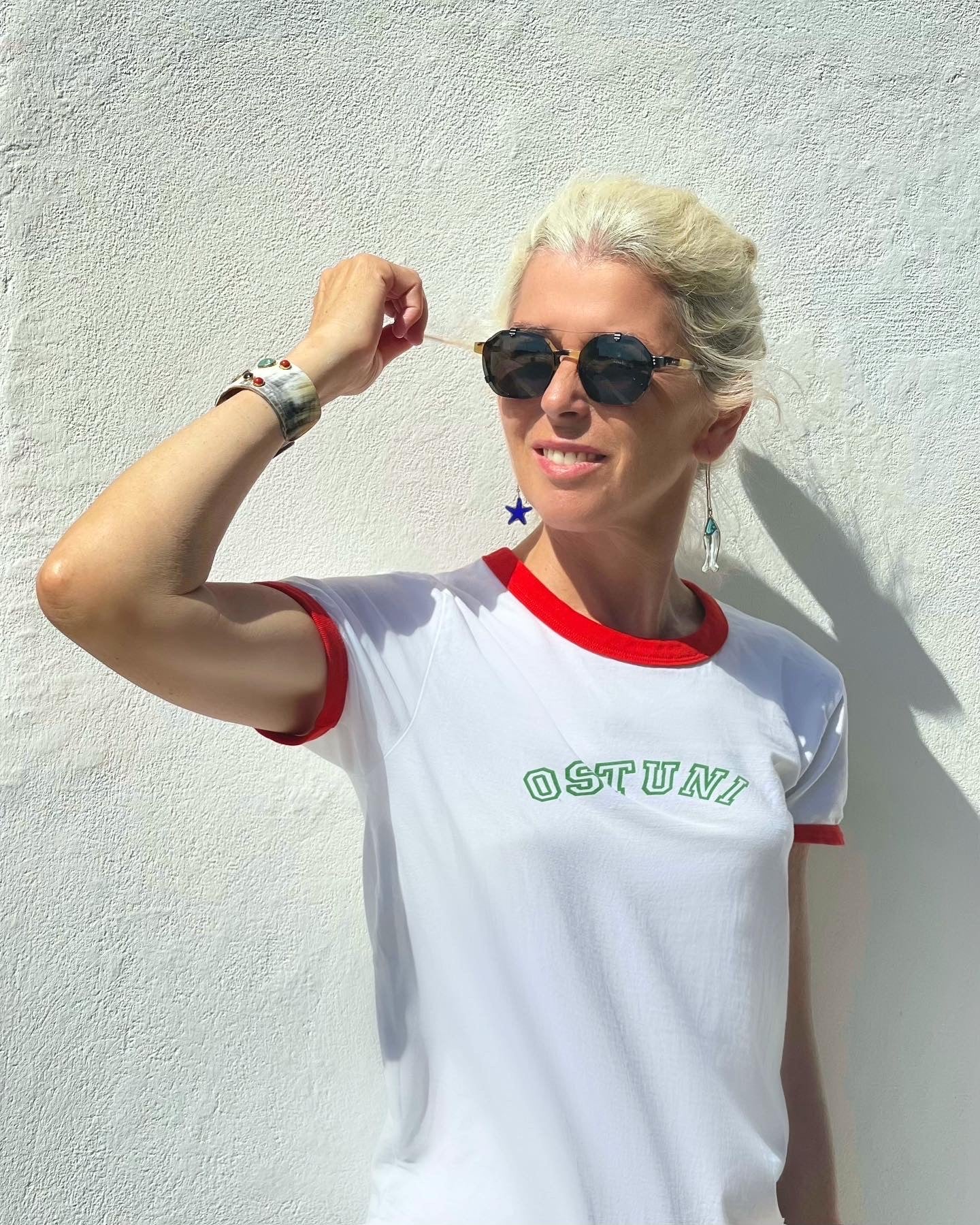 T-shirt - Ostuni Red Border