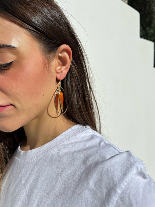 Earrings -   Bamboo Celeste Orange