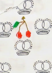 Shorts - Logo Print GV with a red cherry embroidered