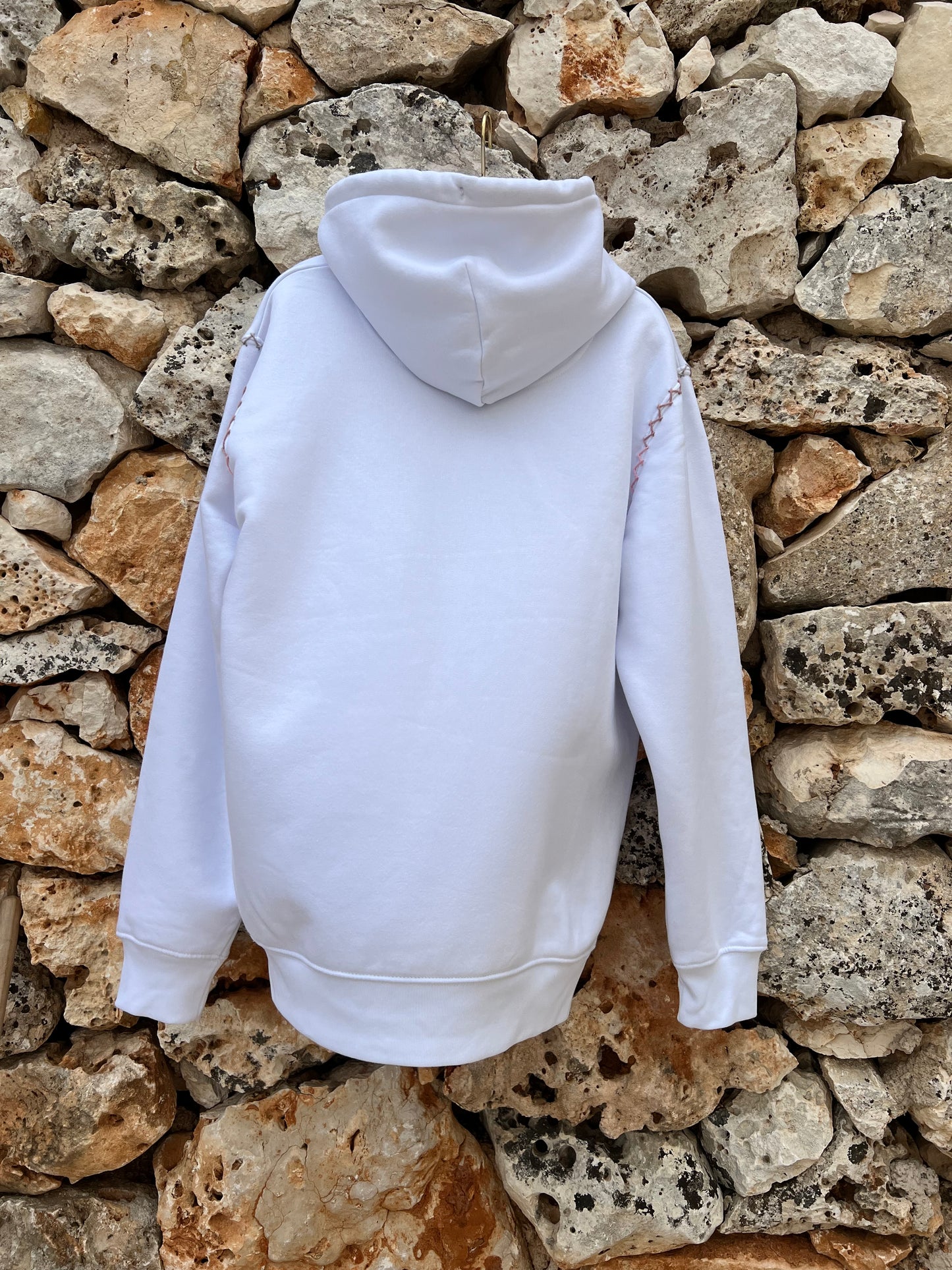 Hoodie - Miami Embroidered Fluo red multicolor cord