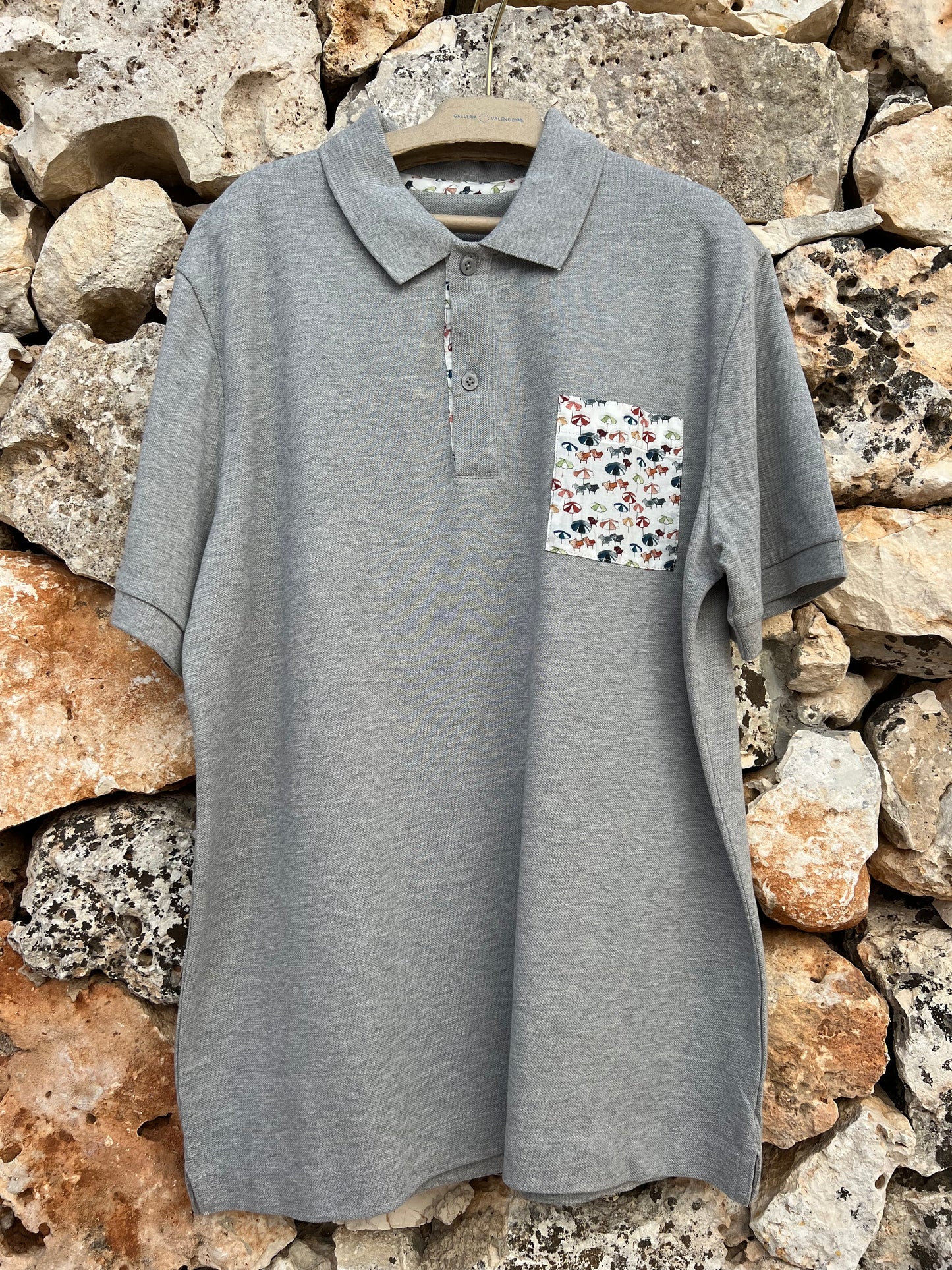 Polo GV - Grey Ombrelloni Print