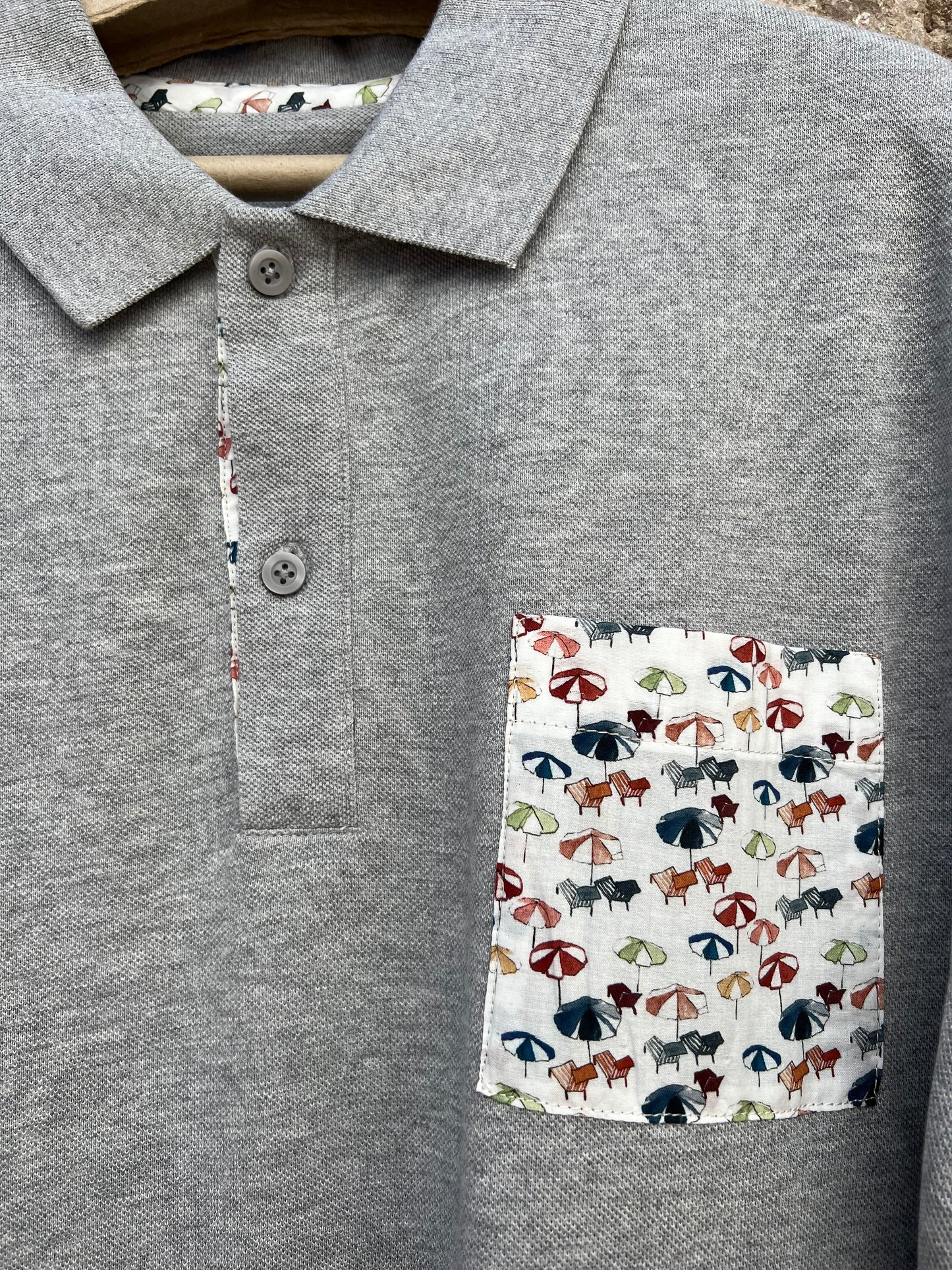 Polo GV - Grey Ombrelloni Print
