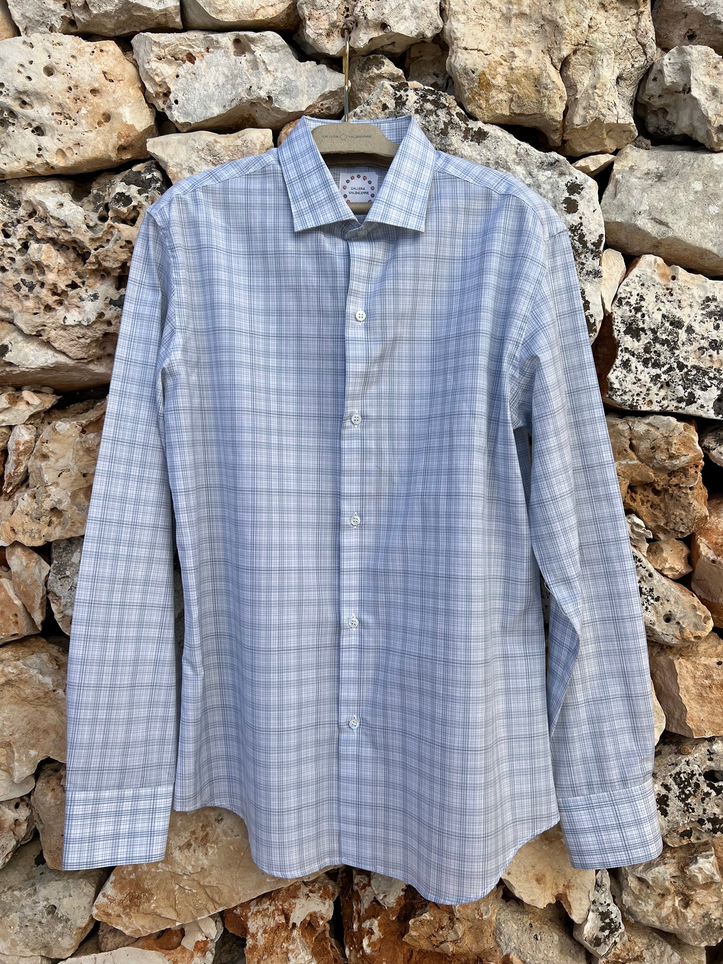 Shirt Men - Classic Madras Light Grey