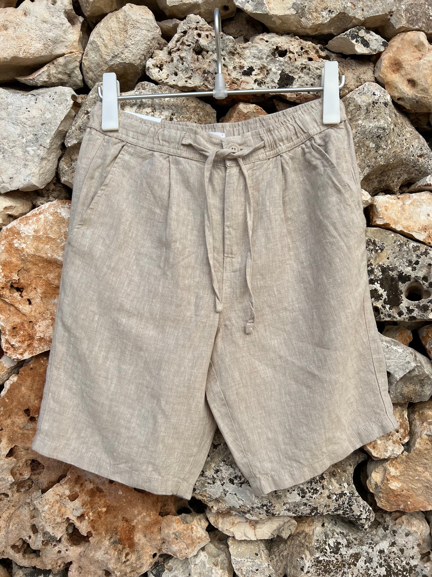 Short Men - Linen Light feather Grey Short