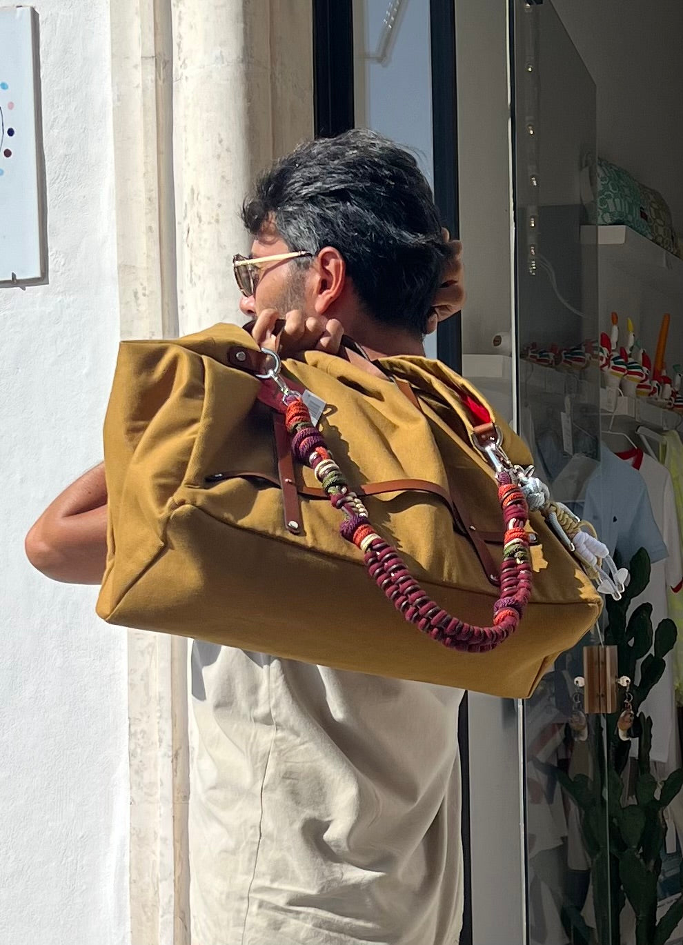 Sac - Sac à tabac CANDIDE avec sangle en coton multicolore