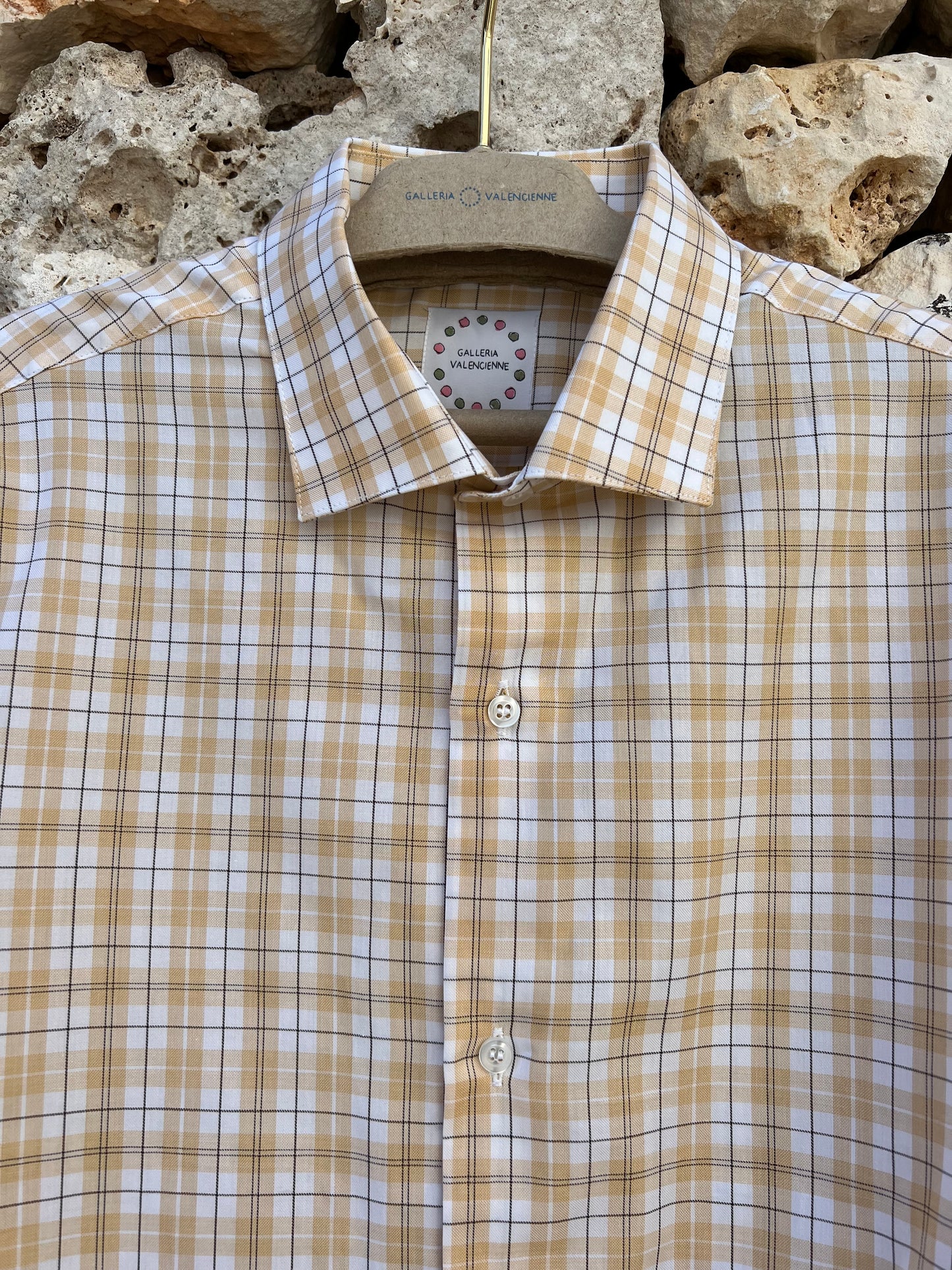 Shirt Men - Classic Madras Beige