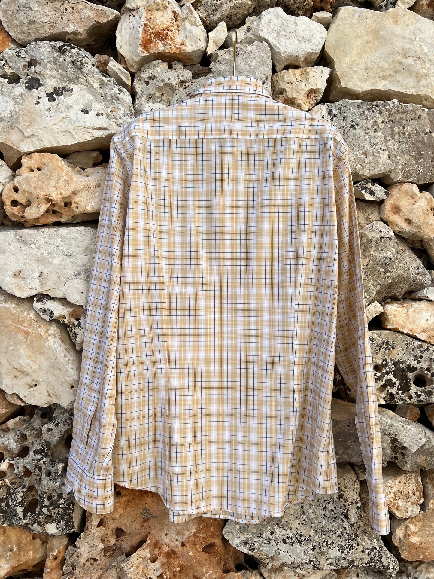 Shirt Men - Classic Madras Beige
