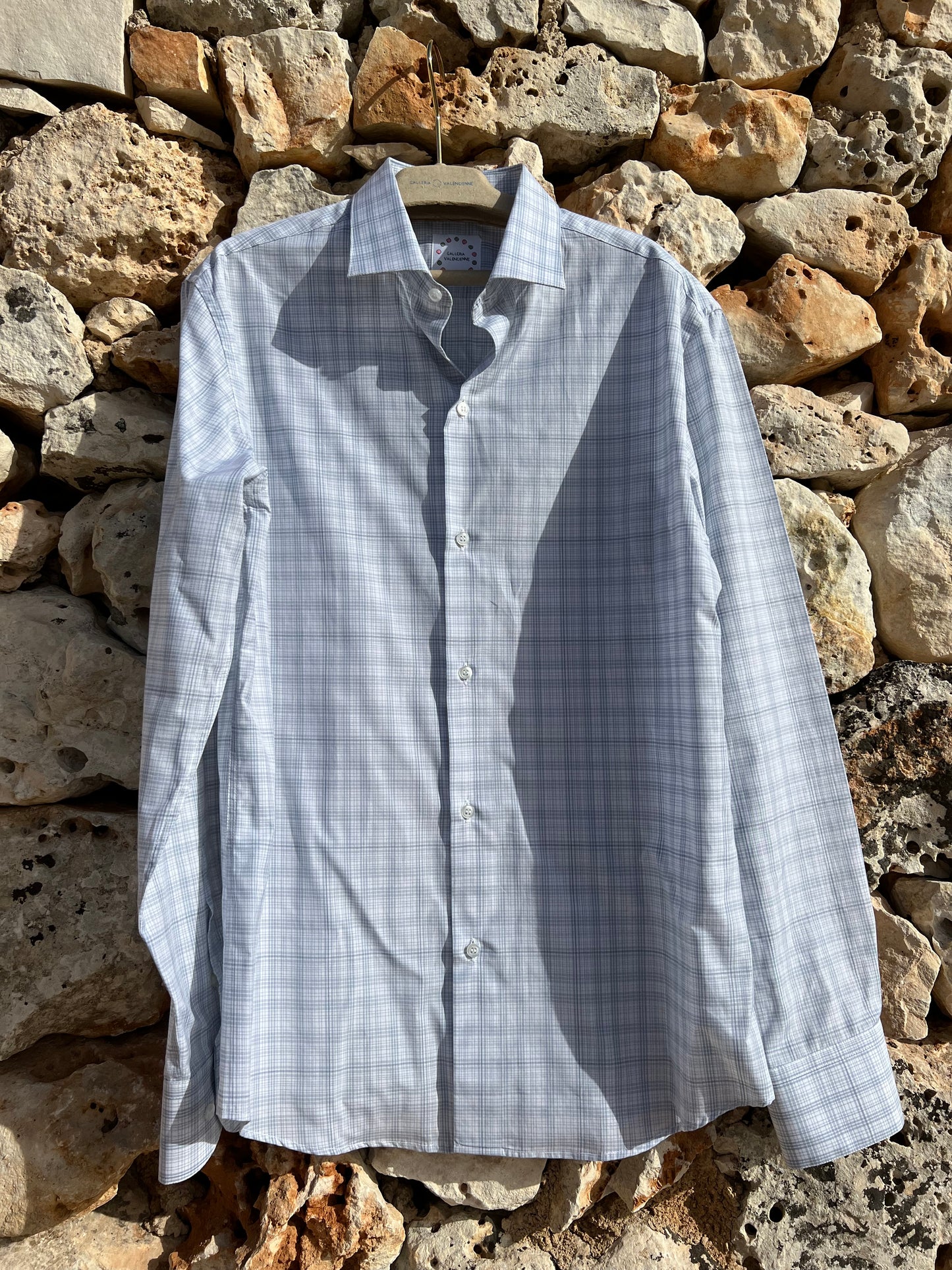 Shirt Men - Classic Madras Light Grey