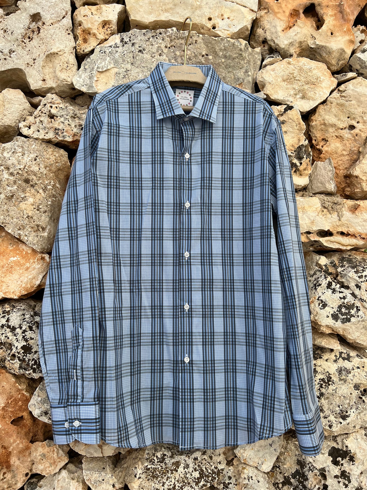 Shirt Men - Classic Madras Blue