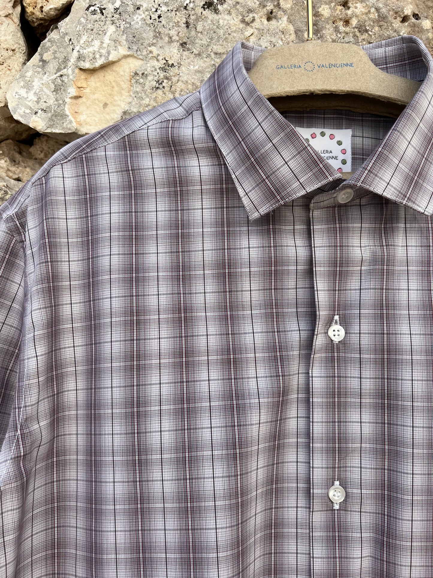 Shirt Men - Classic Madras Plum