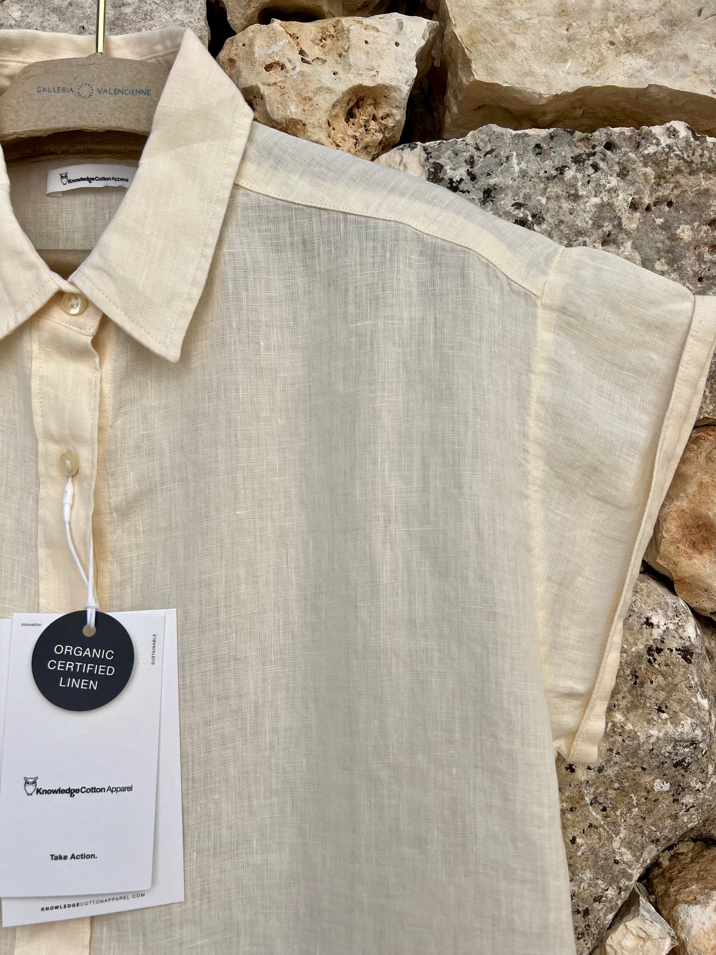Shirt women - Butter Cream Sort Sleeve Linen