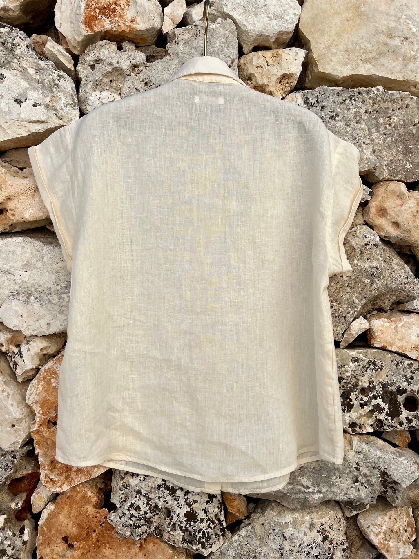 Shirt women - Butter Cream Sort Sleeve Linen