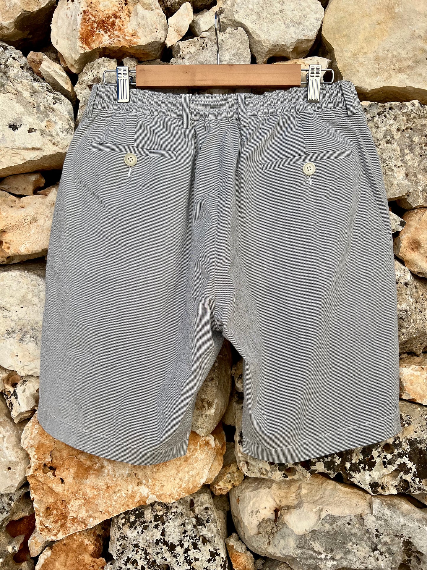 Short Men - ‘Paul’ in Grey, White Stripes