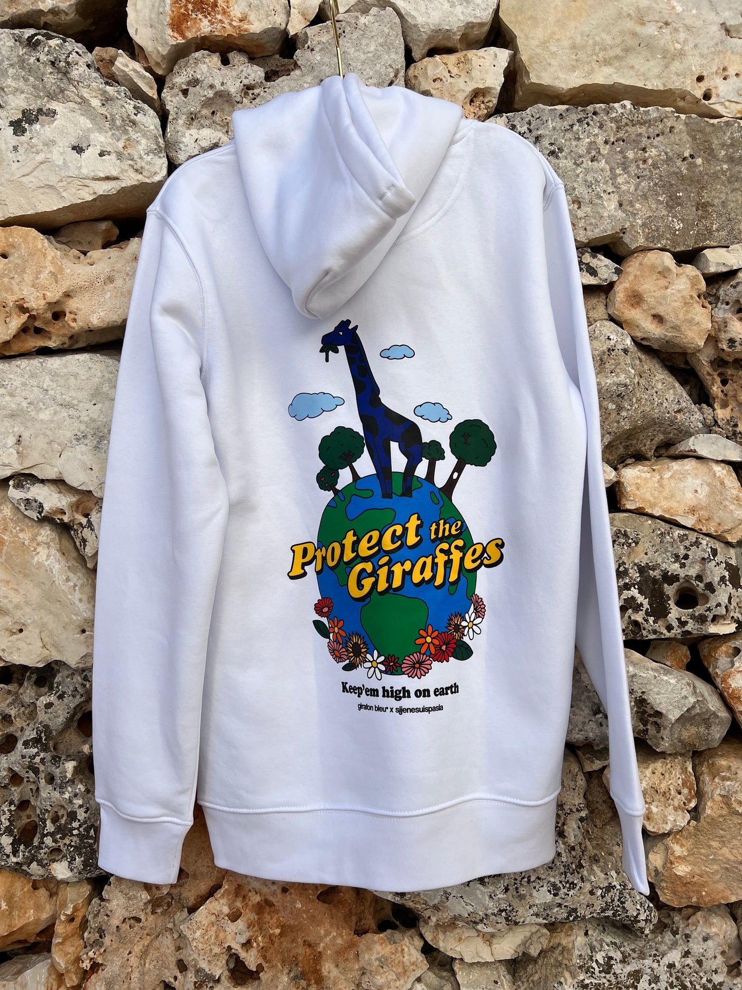 Hoodie - White Protect the Giraffes