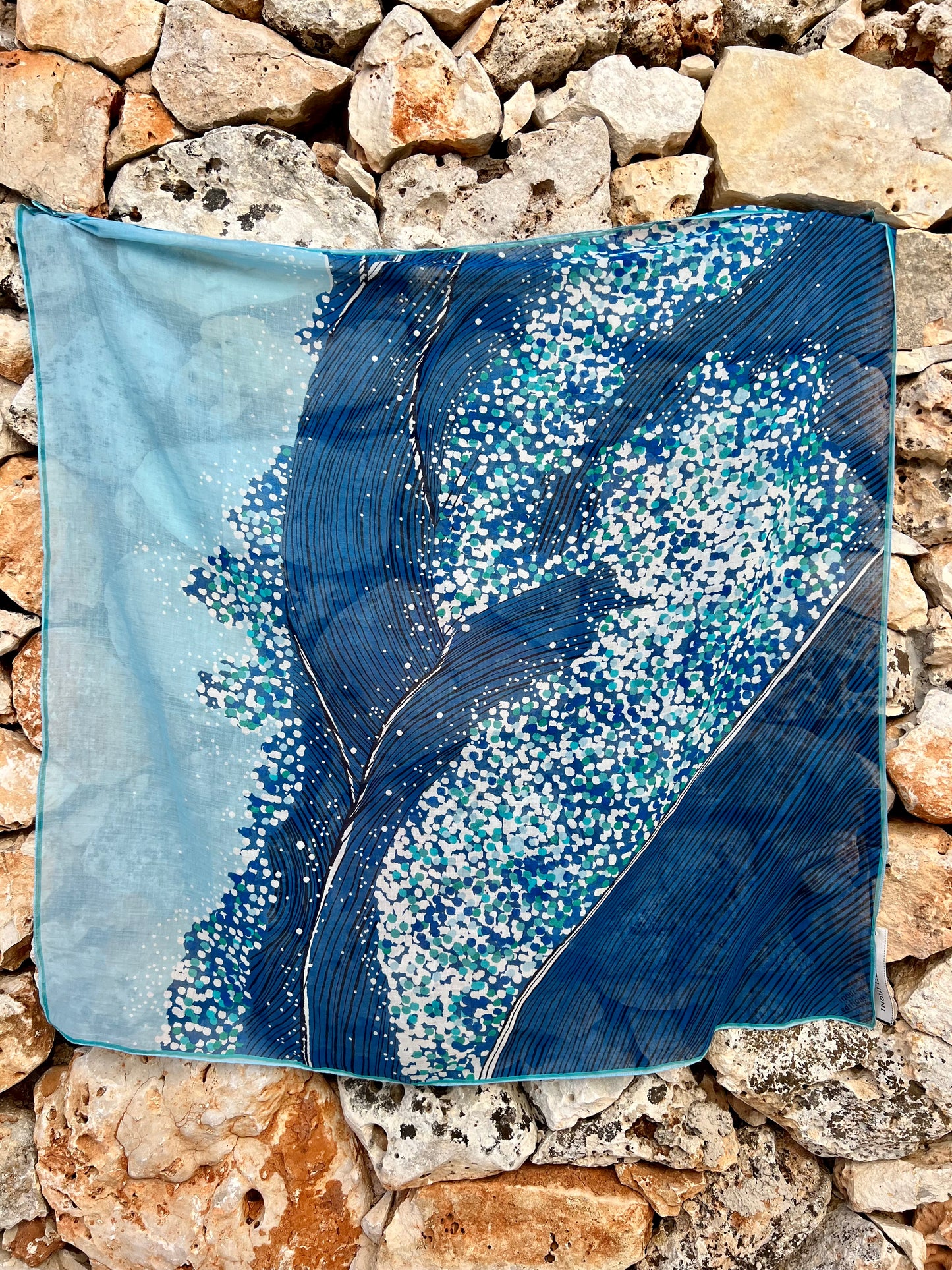 Scarf - Square 100 Ecume Blue