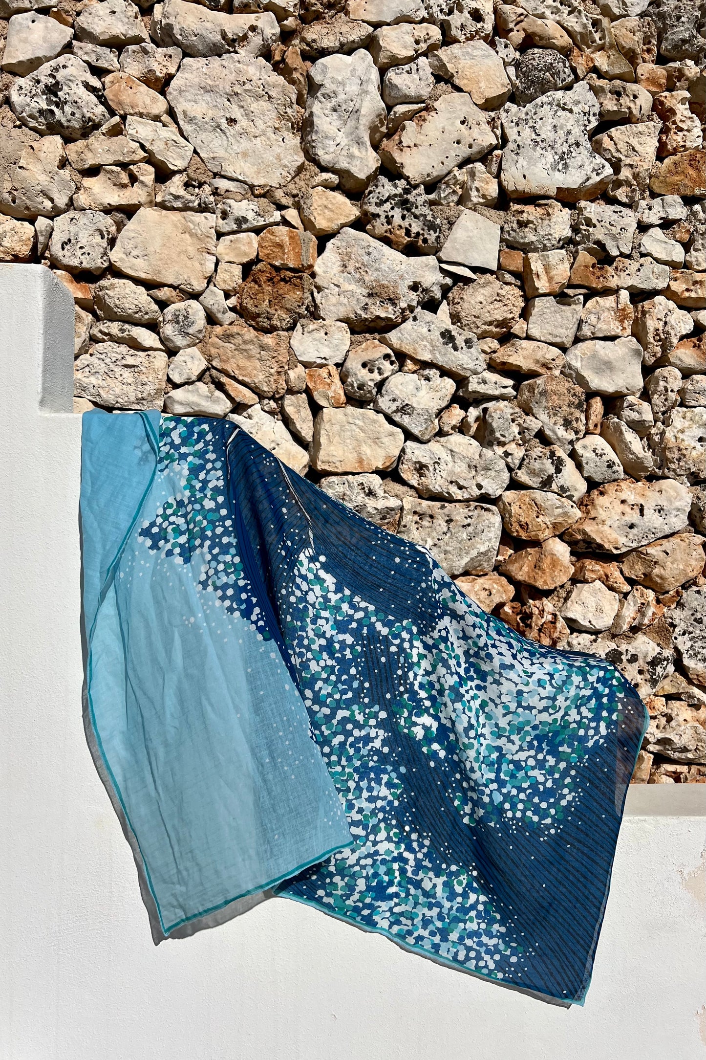Scarf - Square 100 Ecume Blue