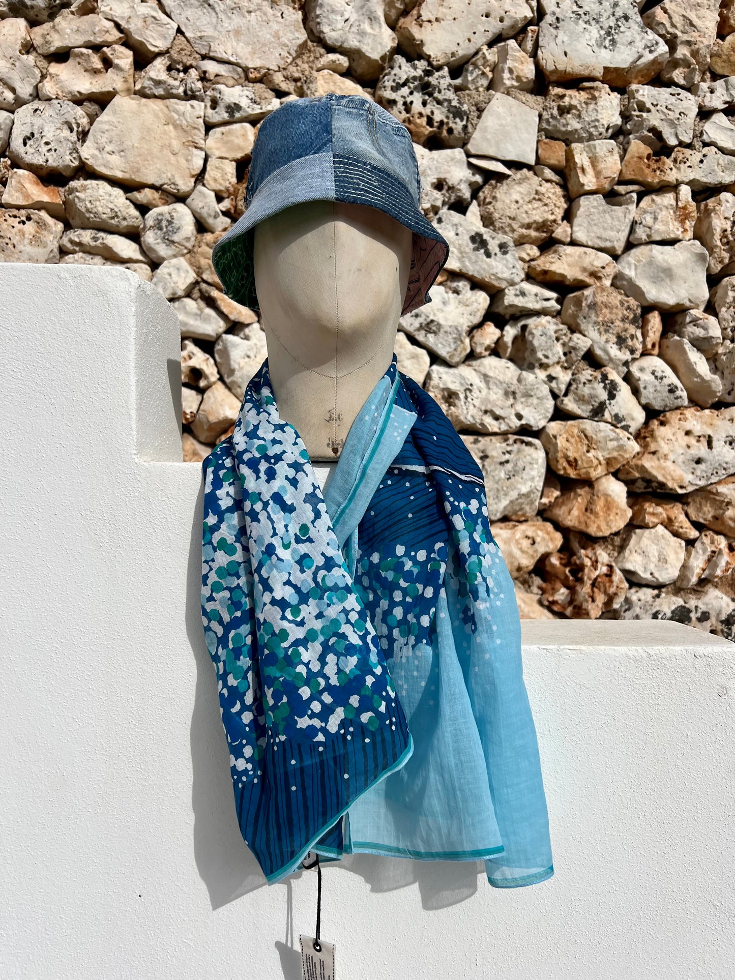 Scarf - Square 100 Ecume Blue