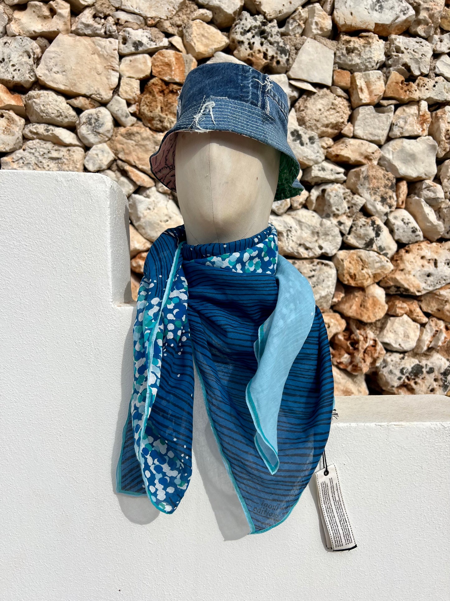 Scarf - Square 100 Ecume Blue