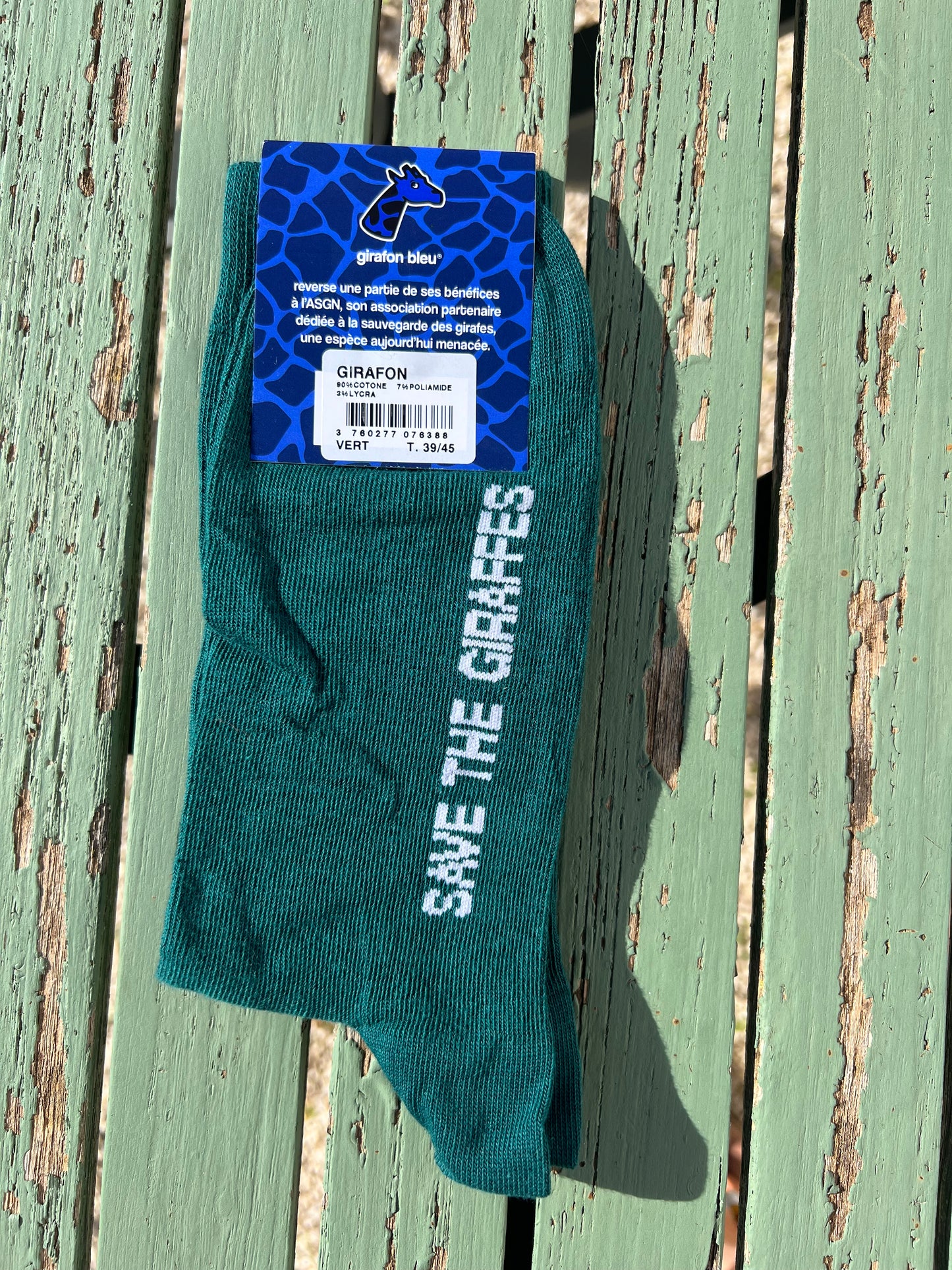 Socks - Giraffe green forest