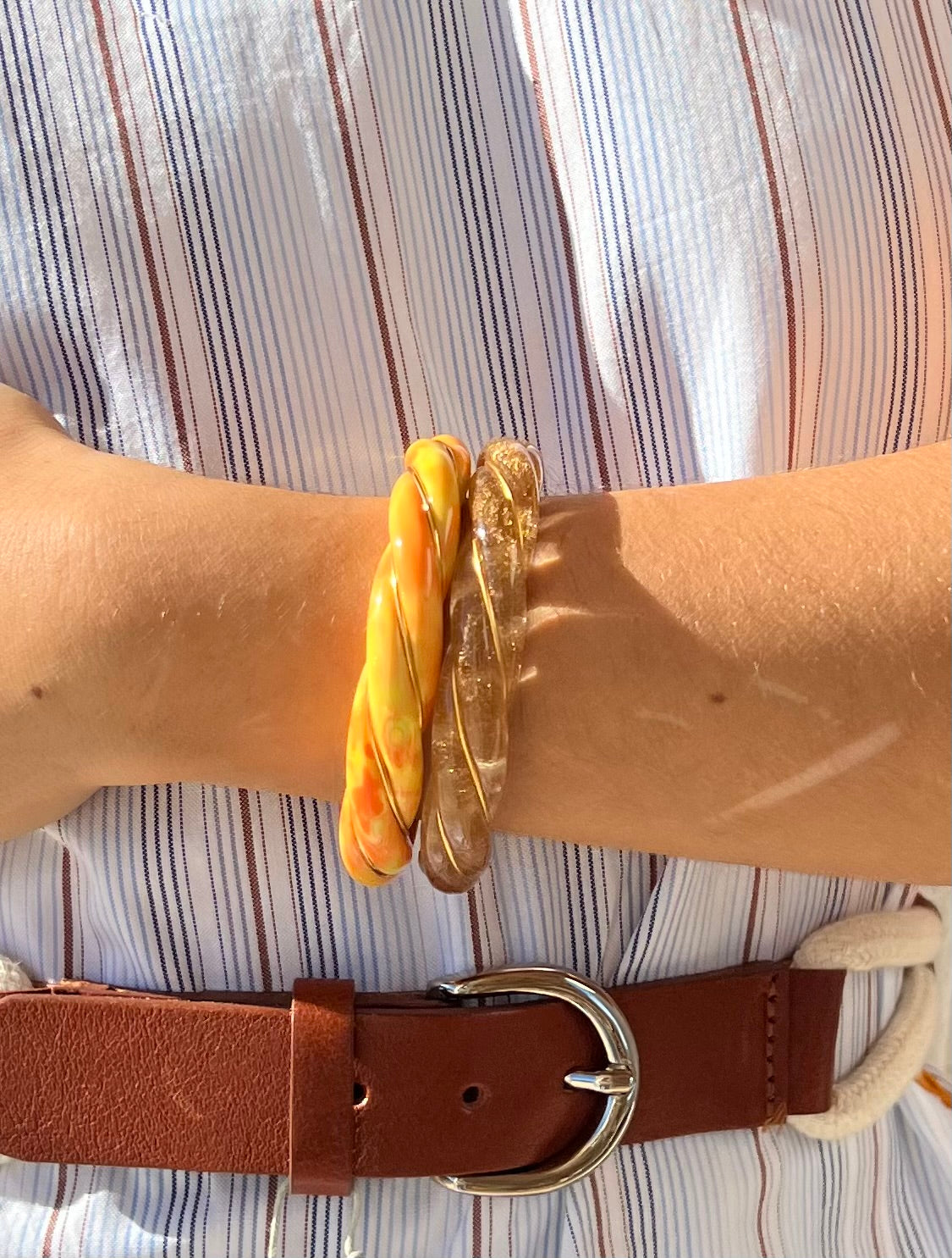 Bracelet - Jonc DIANA Gold Powder Transparent