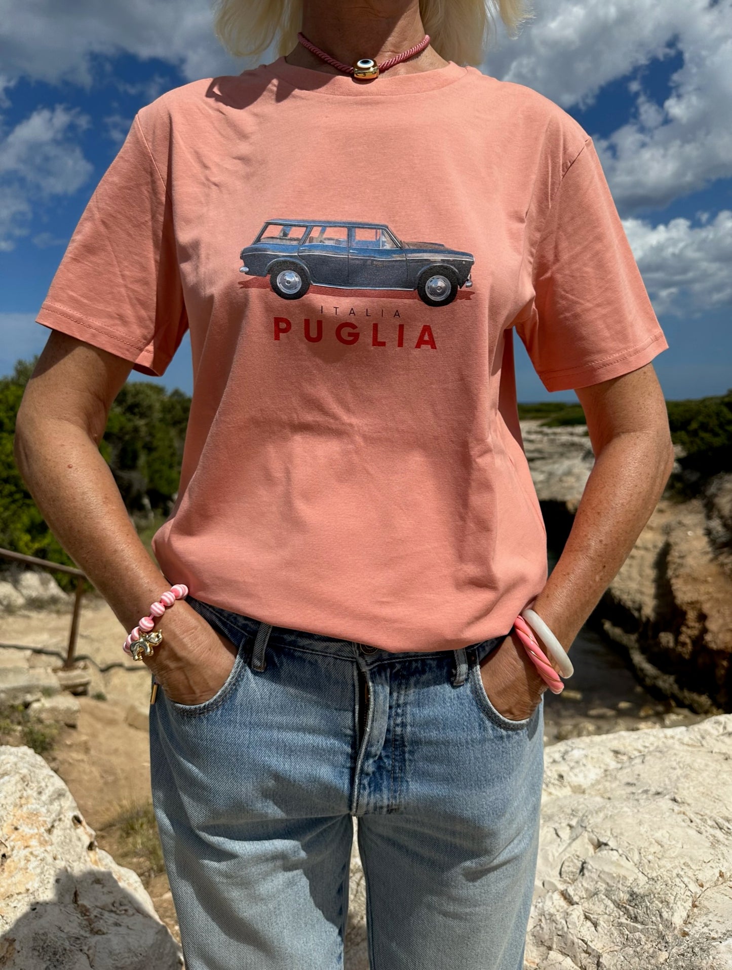 T-shirt - Old Pink Classic Fiat 1100 x Paragon
