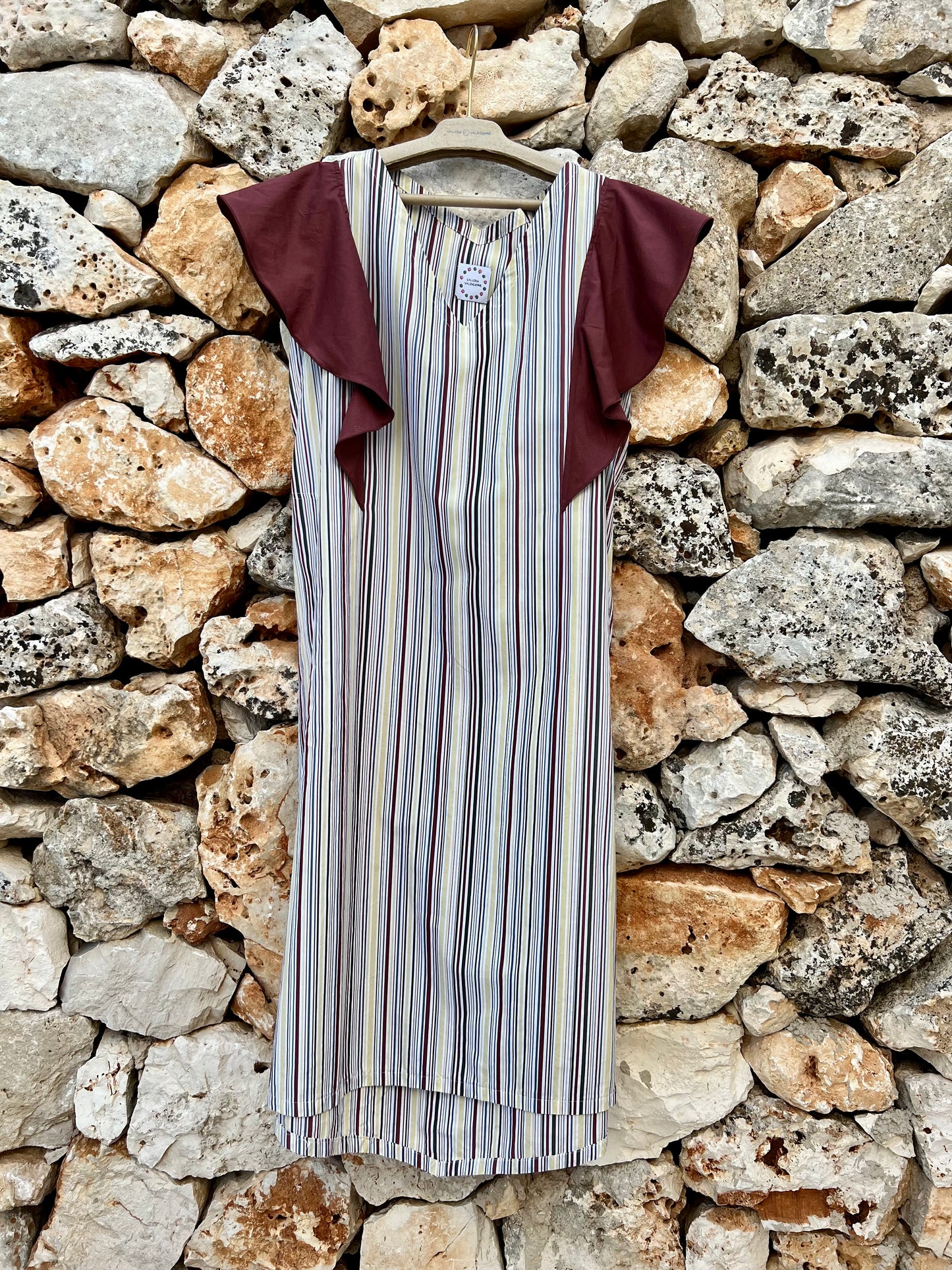Dress - FARFALLE - Purple & Yellow Stripe