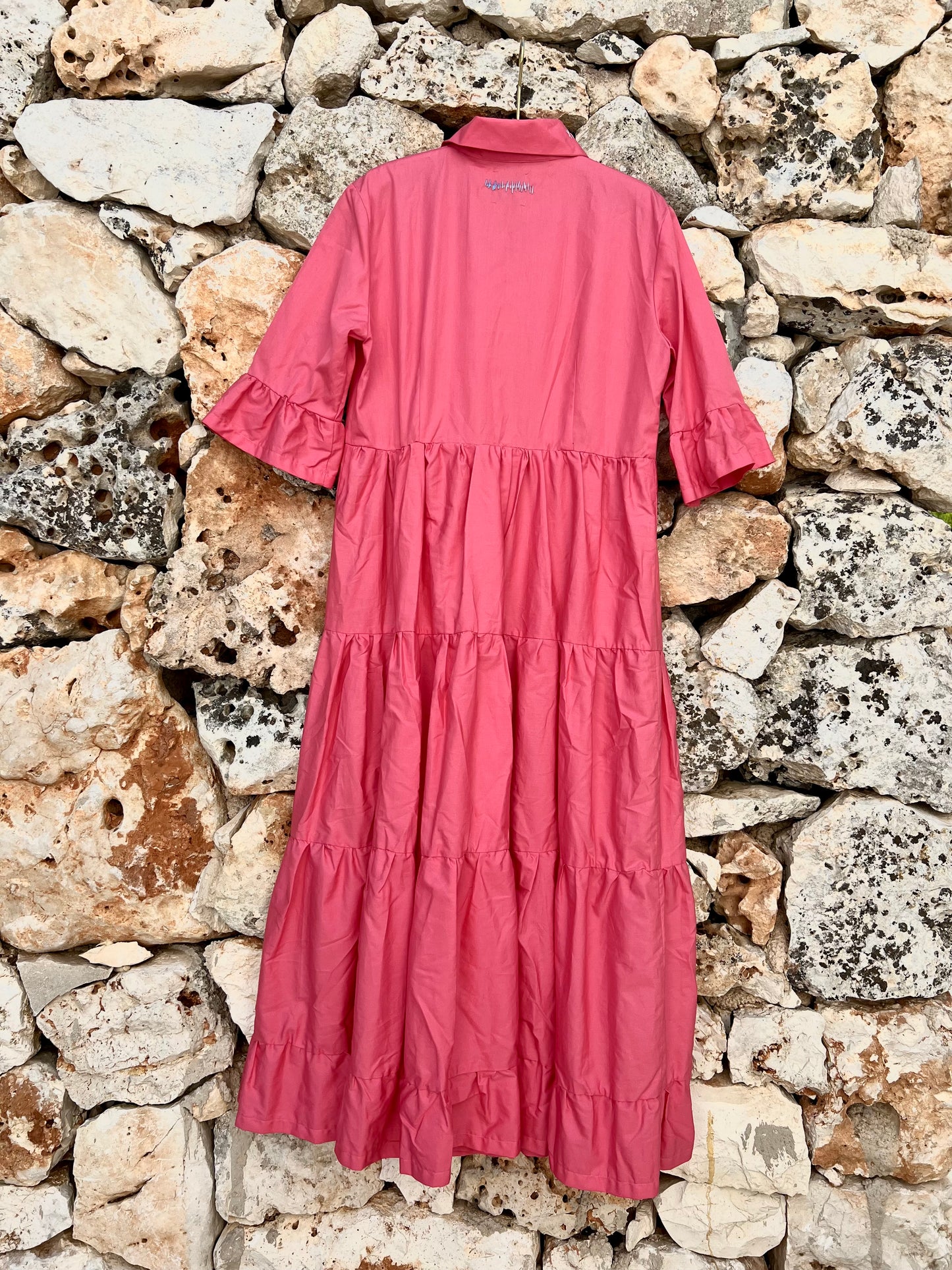 Dress - Chiara Embroidered Raspberry Pink