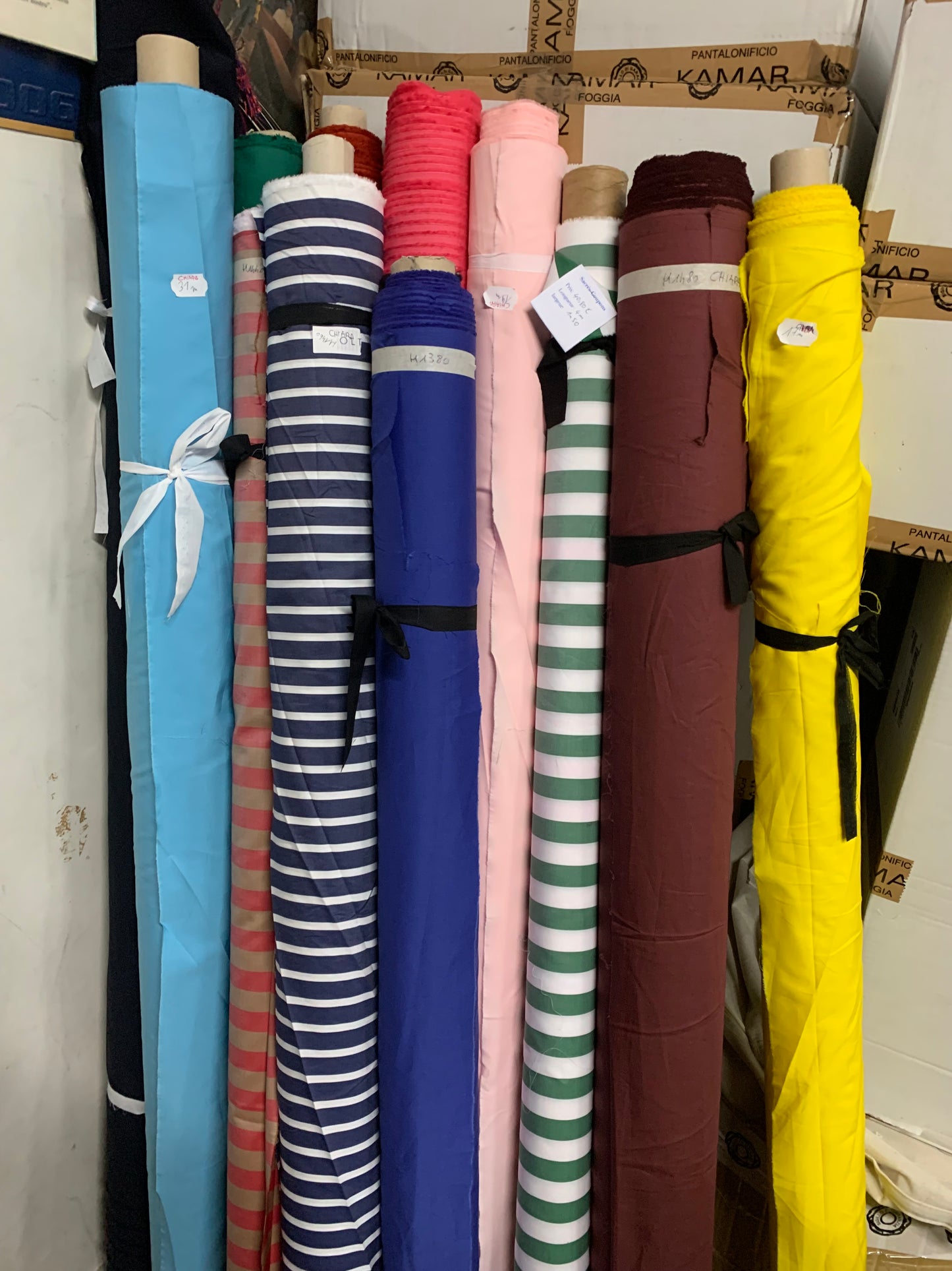 Dress - FARFALLE - Yellow & Blue/Grey Stripes