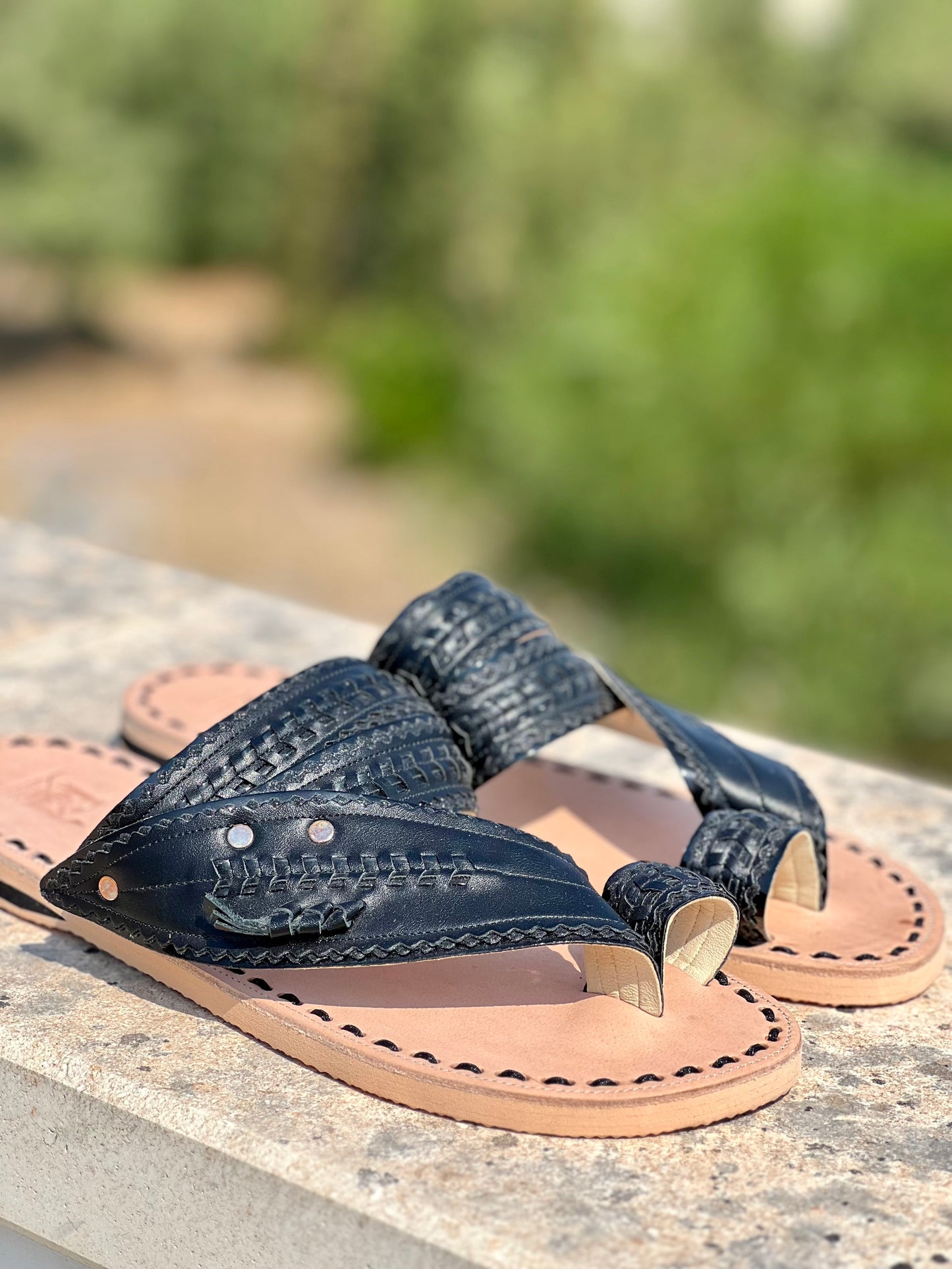 Shoes Men - Liwan Shiny Black Jinane Sandals