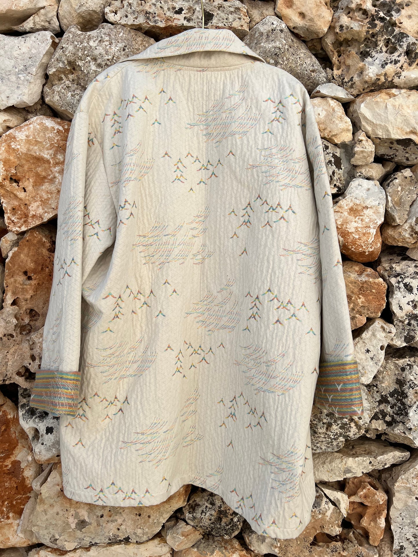 Jacket Men - Beige & Rainbow - Nuagy