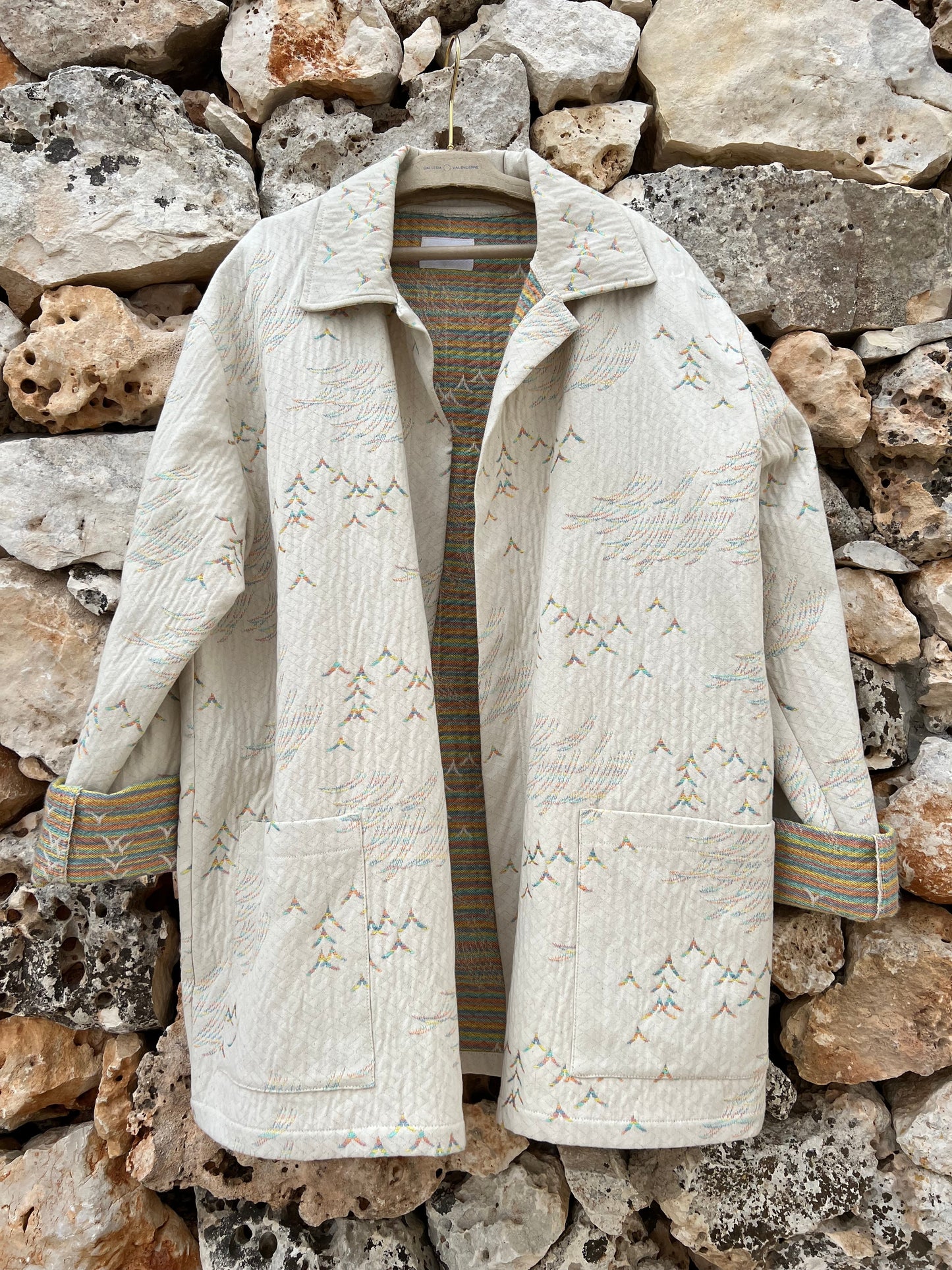 Jacket Men - Beige & Rainbow - Nuagy