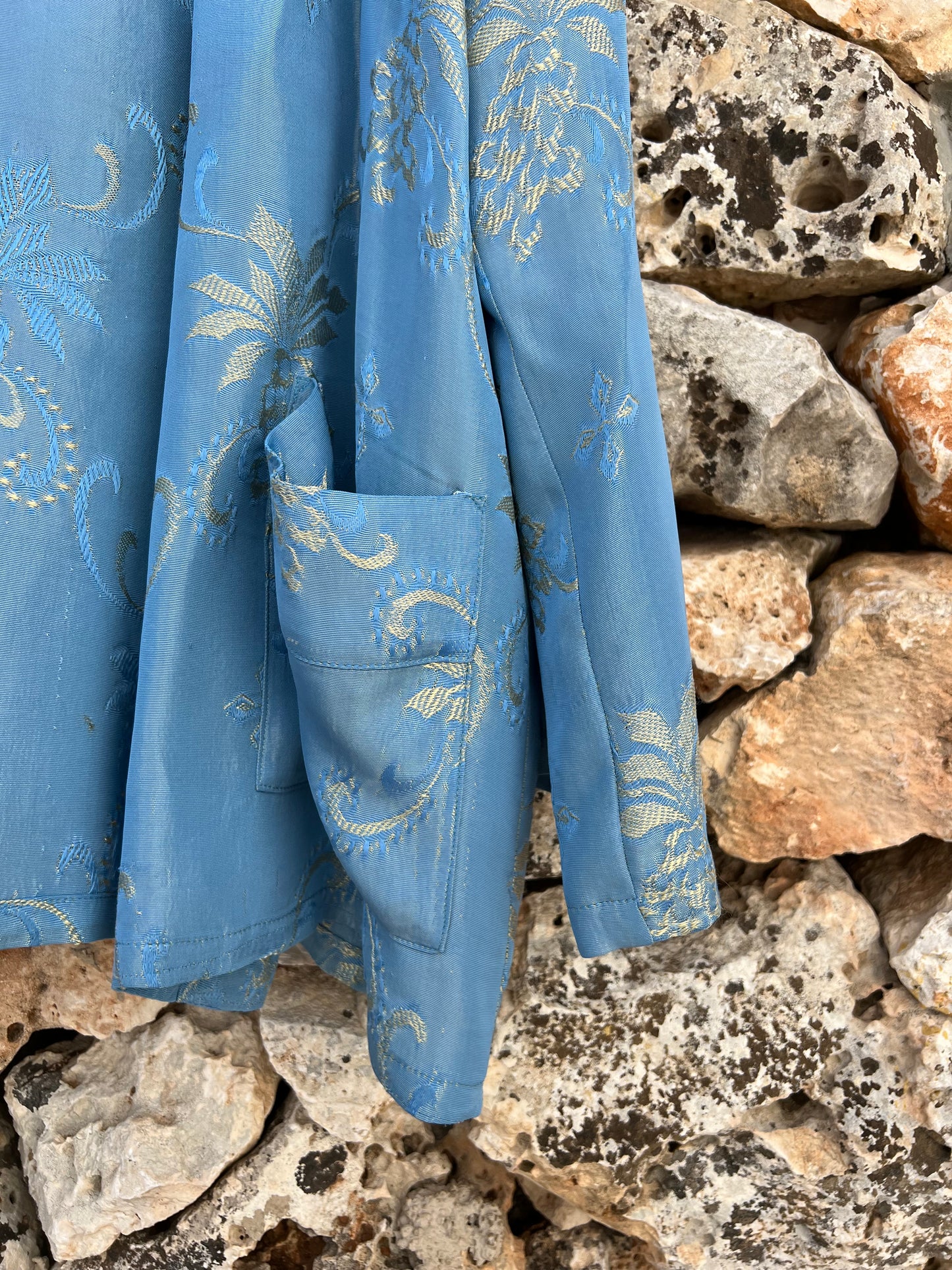 Jacket Men - Blue & Gold Flower - Nuagy