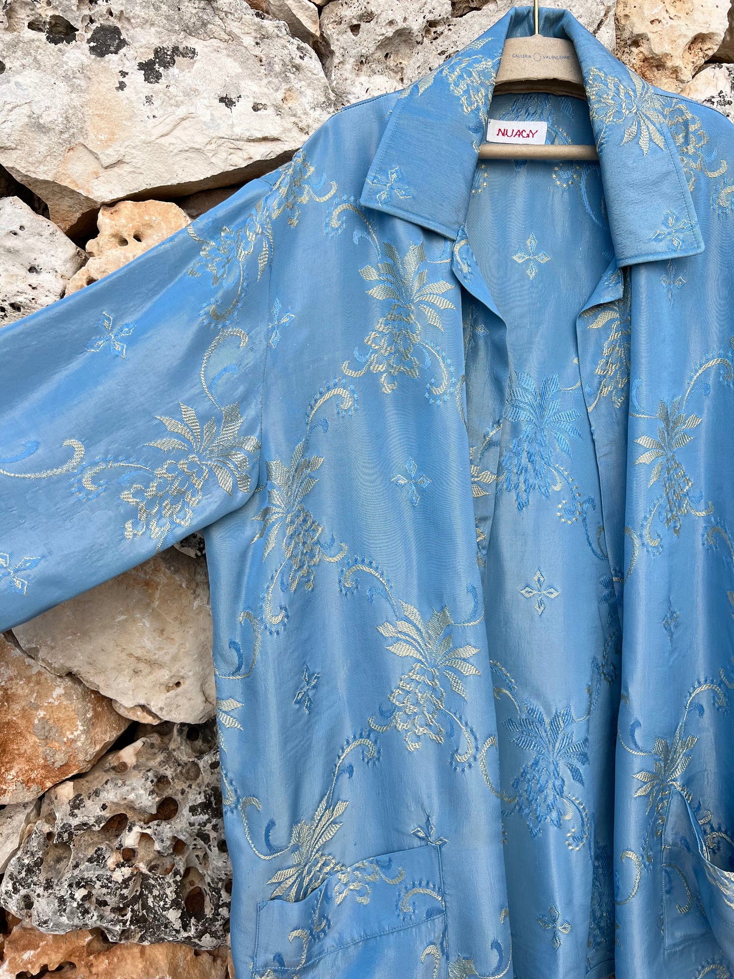 Jacket Men - Blue & Gold Flower - Nuagy