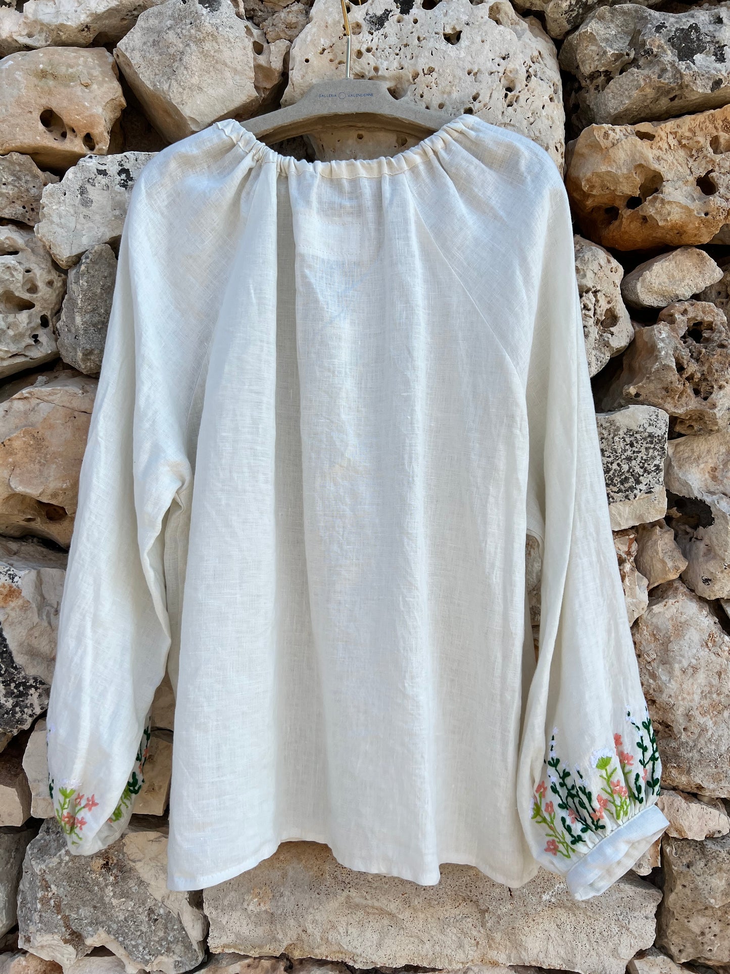 Shirt - Linen blouse multicolor embroidered