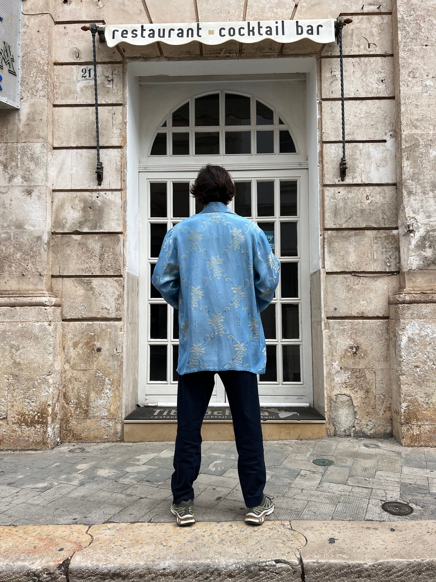 Jacket Men - Blue & Gold Flower - Nuagy