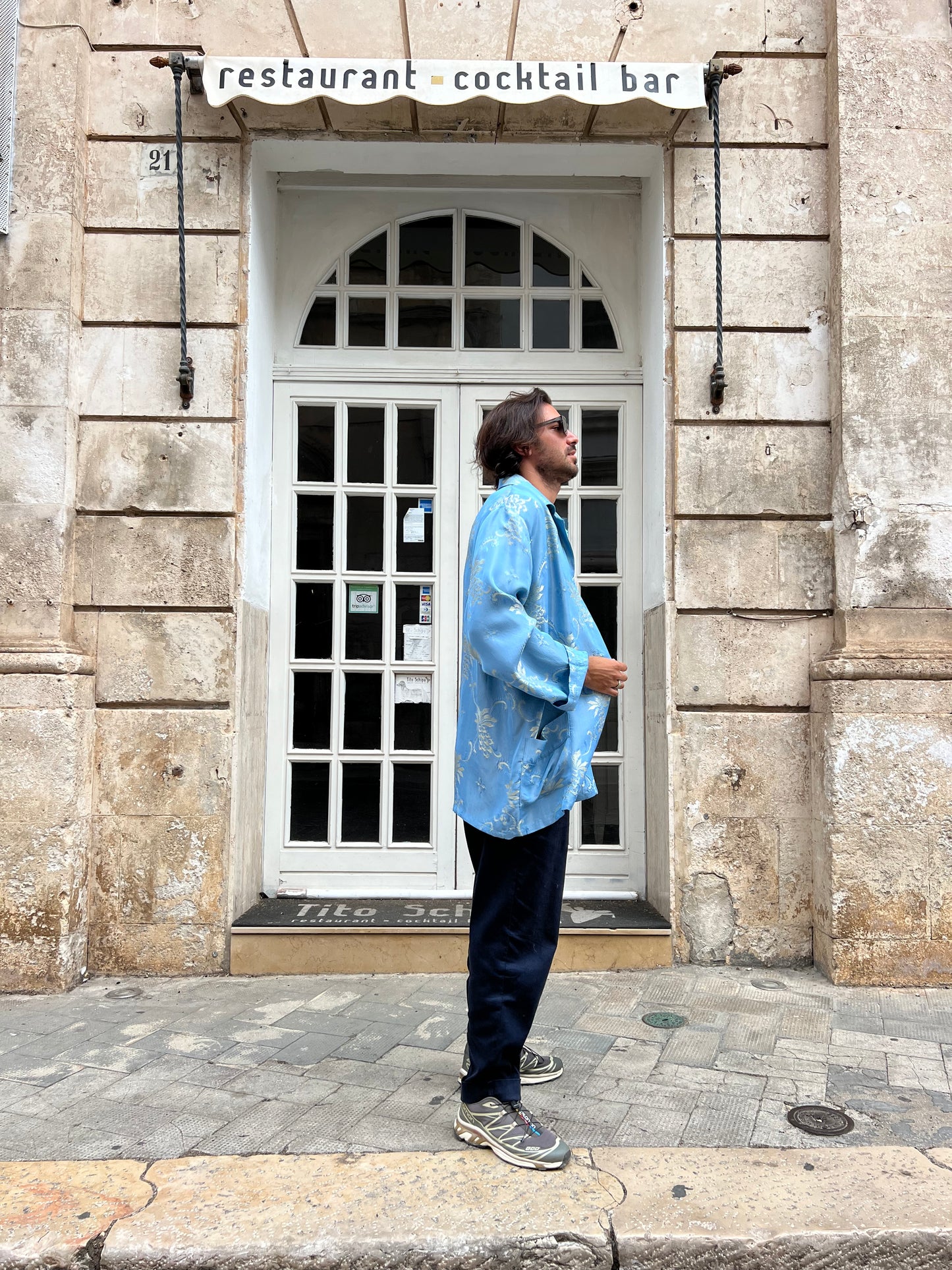 Jacket Men - Blue & Gold Flower - Nuagy