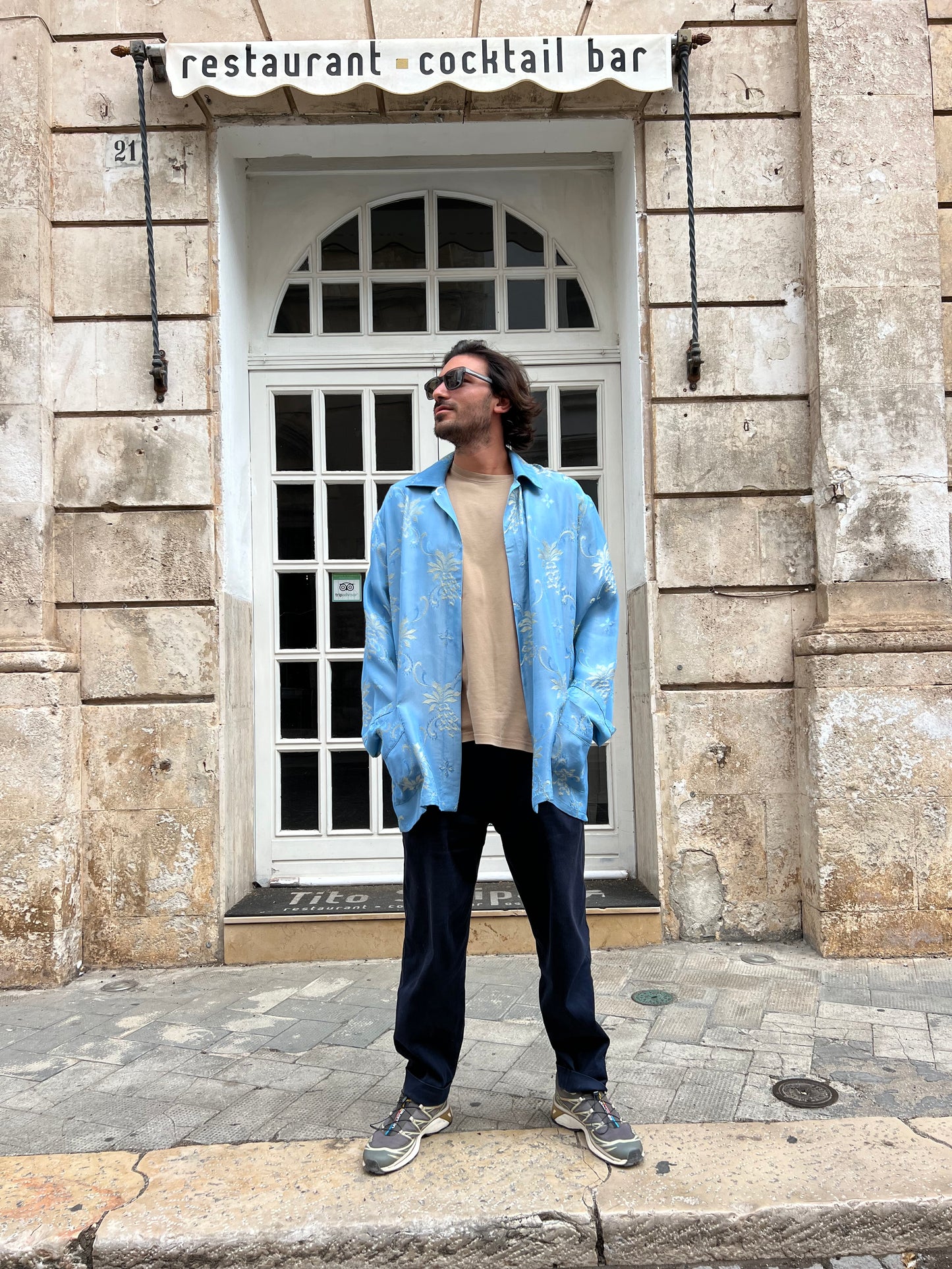 Jacket Men - Blue & Gold Flower - Nuagy