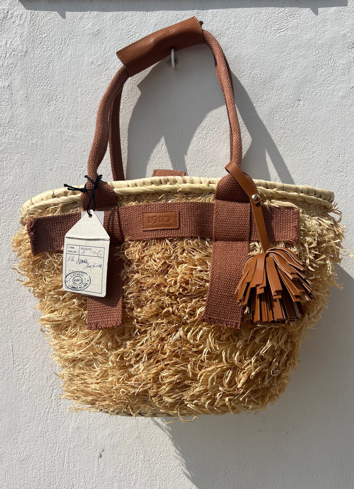 Borsa - SAMOS Palm Basket Naturale/Marrone Chiaro