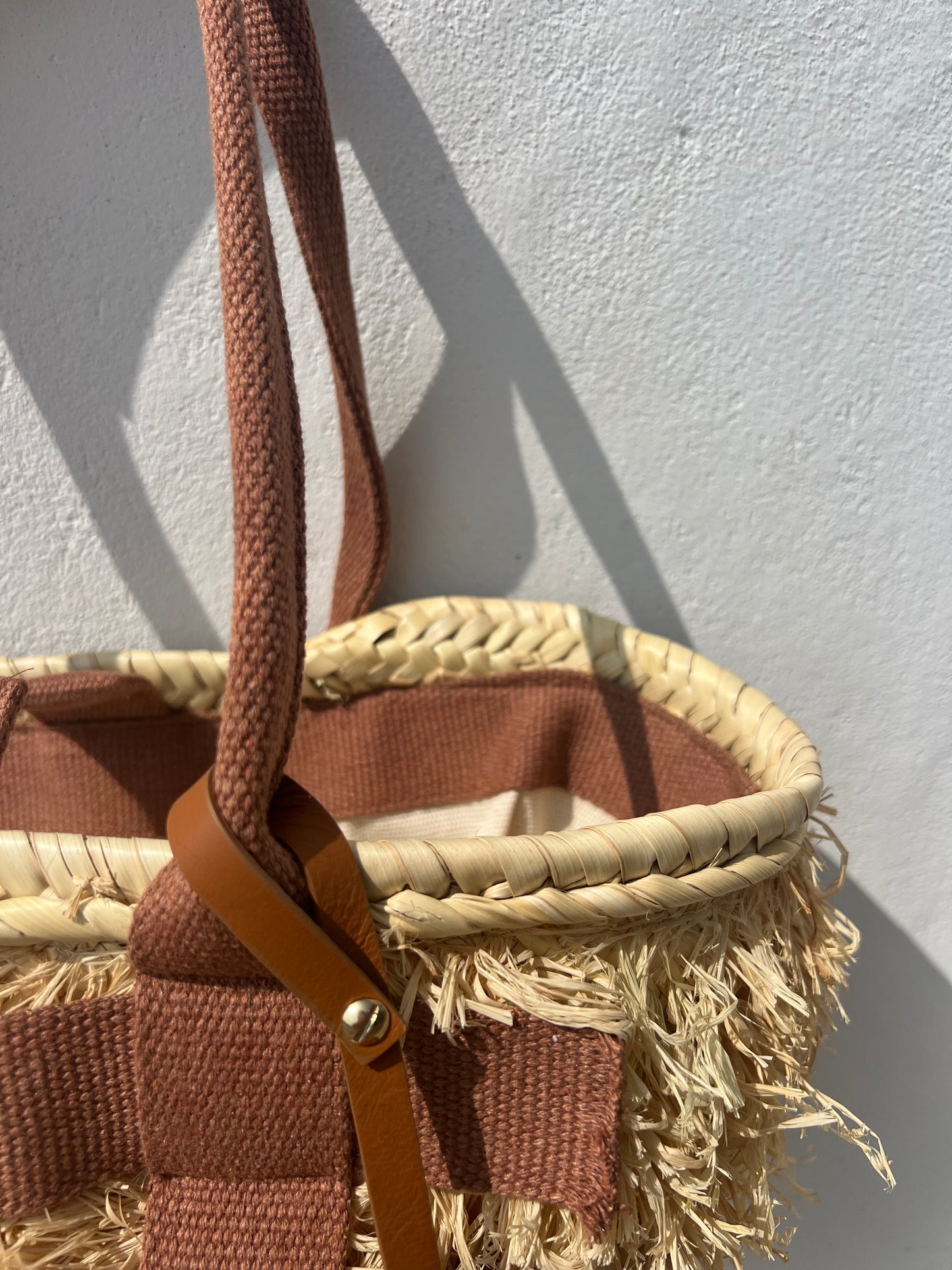 Borsa - SAMOS Palm Basket Naturale/Marrone Chiaro