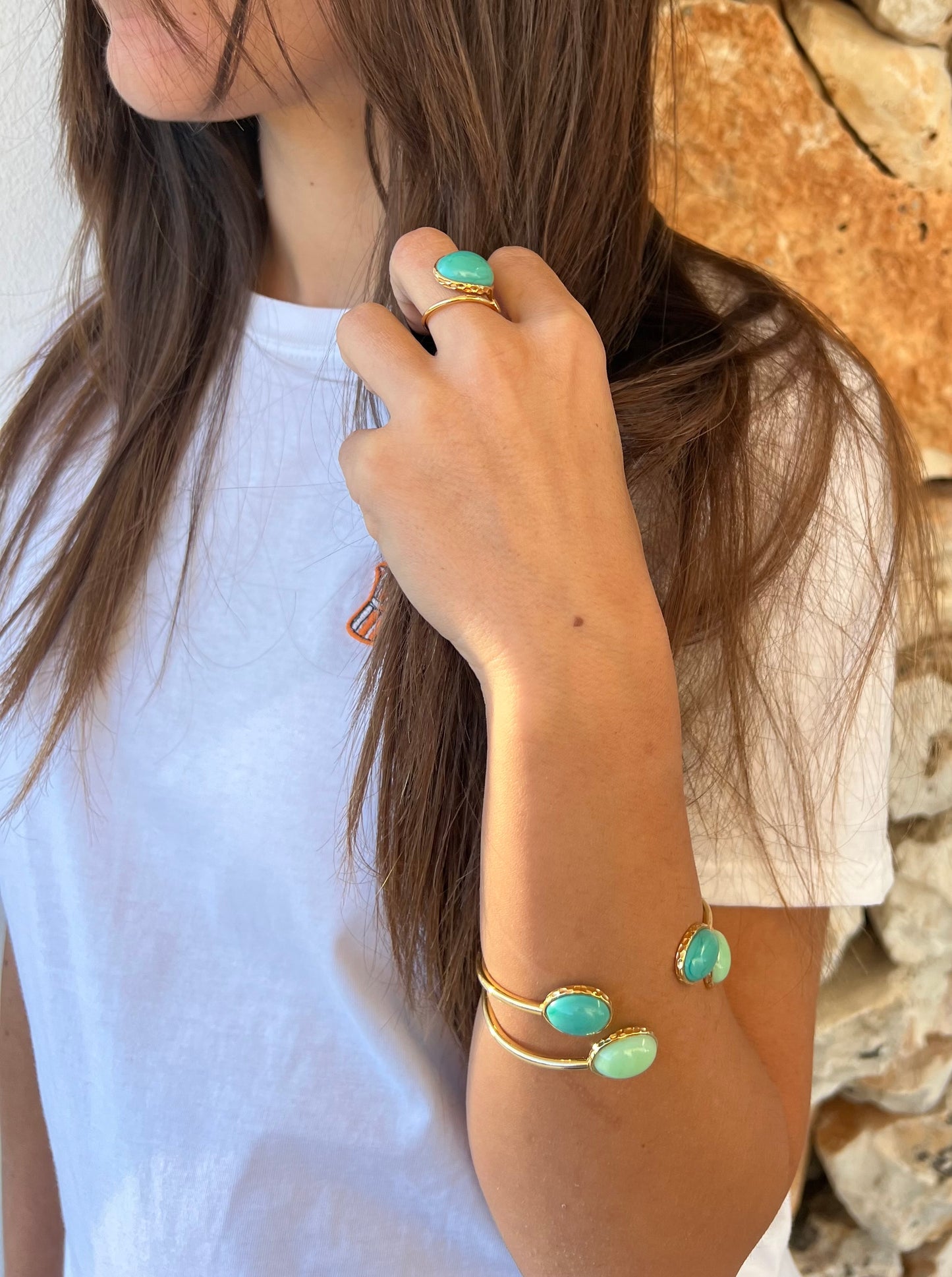Bracelet - Jonc aqua verde