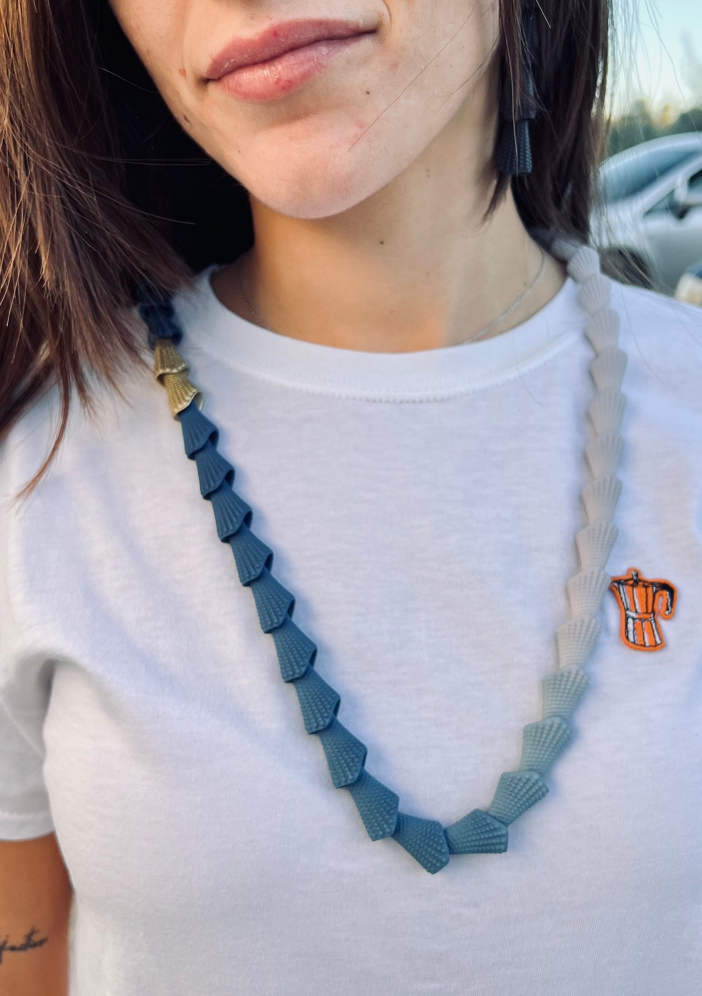 Necklace -Urchin Navy Lavander
