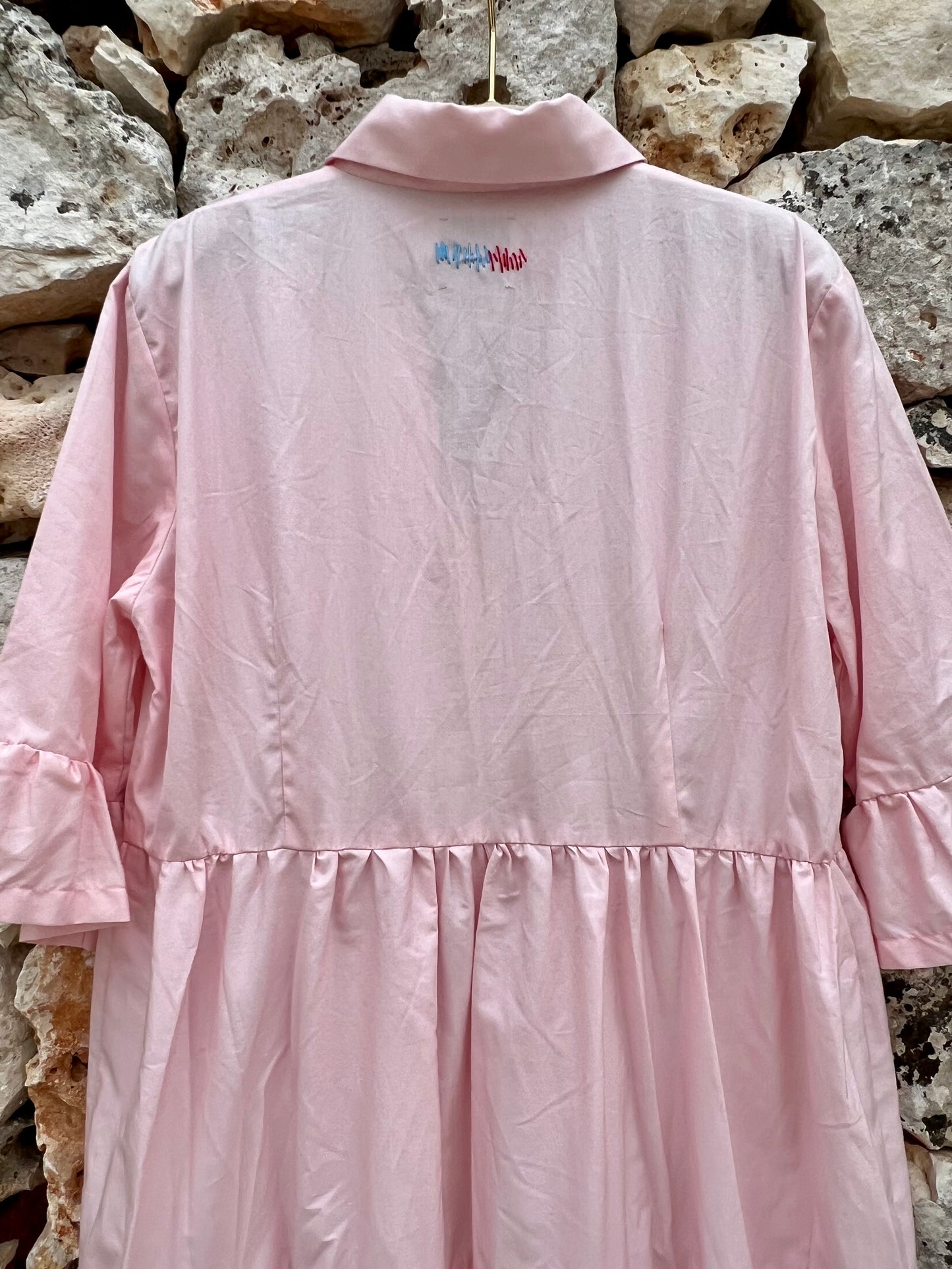 Dress - Chiara Embroidered powder pink